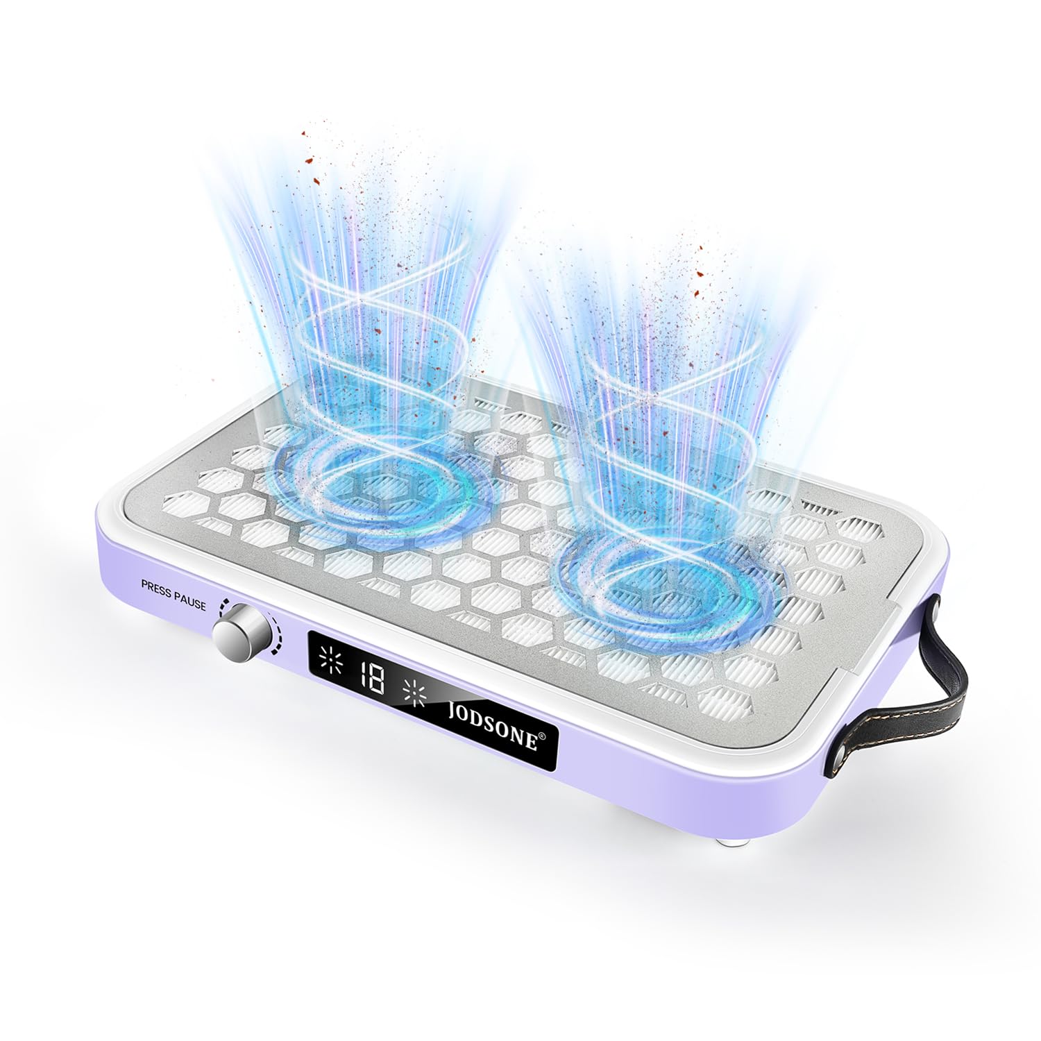 JODSONE, Collettore Professionale di Polvere per Unghie con Doppie Ventole Turbo e Display LED, Portatile, Elevata Efficienza di Rimozione della Polvere, Controllo Intelligente per Uso in Nail Art e
