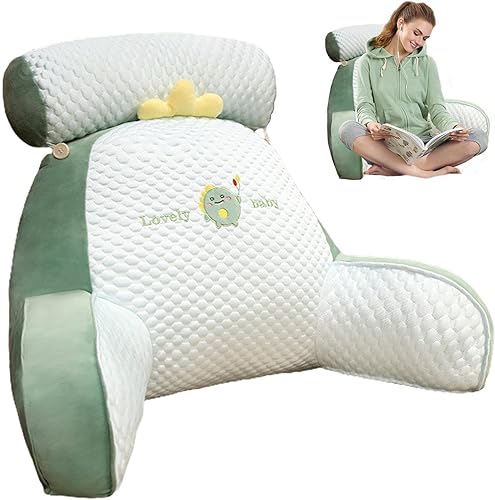 Miniatura 5 de Shakven Almohada de lectura con rollo de cuello desmontable, 2 en 1 almohada de apoyo lumbar para el embarazo, almohada de lectura en silla