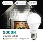 DiCUNO Dusk à Dawn LED Ampoules d'éclairage d'extérieur, Ampoule de capteur automatique marche/arrêt, 9W (60W Équivalent), 5000K Blanc clair, 800lm, A19 E26 Base LED pour porte d'entrée, porche, garage, cour, paquet de 2