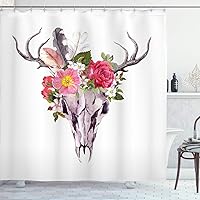 Vista 106 de Ambesonne Cortina de ducha de caballo, potente semental de Appaloosa, elegante estampado equino de campeón de sangre pura real, juego de decoración
