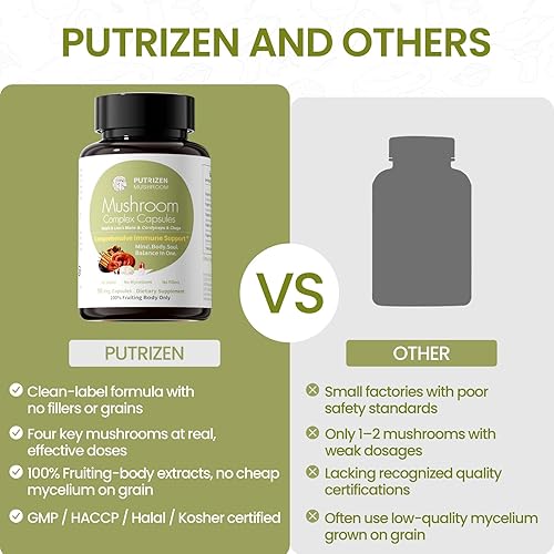 Miniatura 5 de High-Efficiency Mushroom Complex Supplement 90 Capsules, 4-in-1 Energy-Supporting Brain Supplements, for Stress Relief, Enhanced Focus