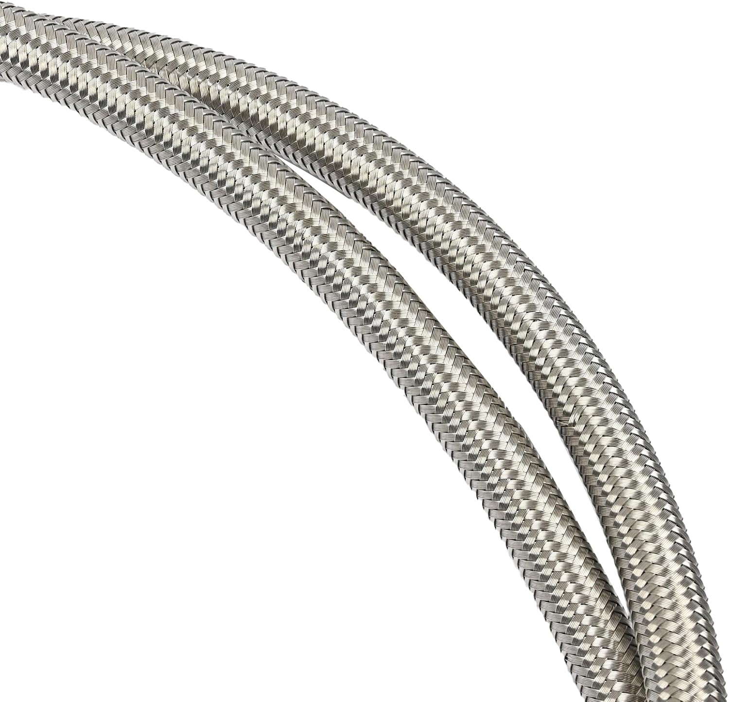 2PCS Fuel Tank Hoses Stainless 15167372 15077513 Compatible with Chevy Silverado 2500HD 3500HD, for GMC Sierra 2500HD 3500HD 6.6L 2001-2010 Replacement for Duramax Pair Stainless-FTH0001