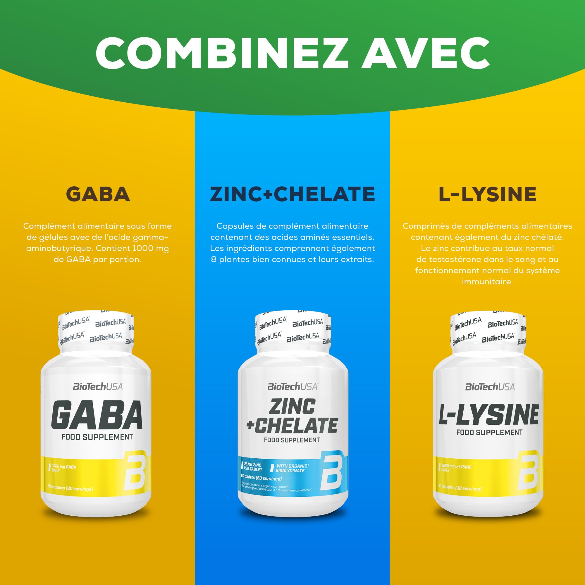 BioTechUSA GH | Régulateur Hormonal | avec Acides Aminés et Vitamine B6 | Augmente l'Hormone de Croissance | Construit du Muscle | Réduit la Graisse | 120 gélules