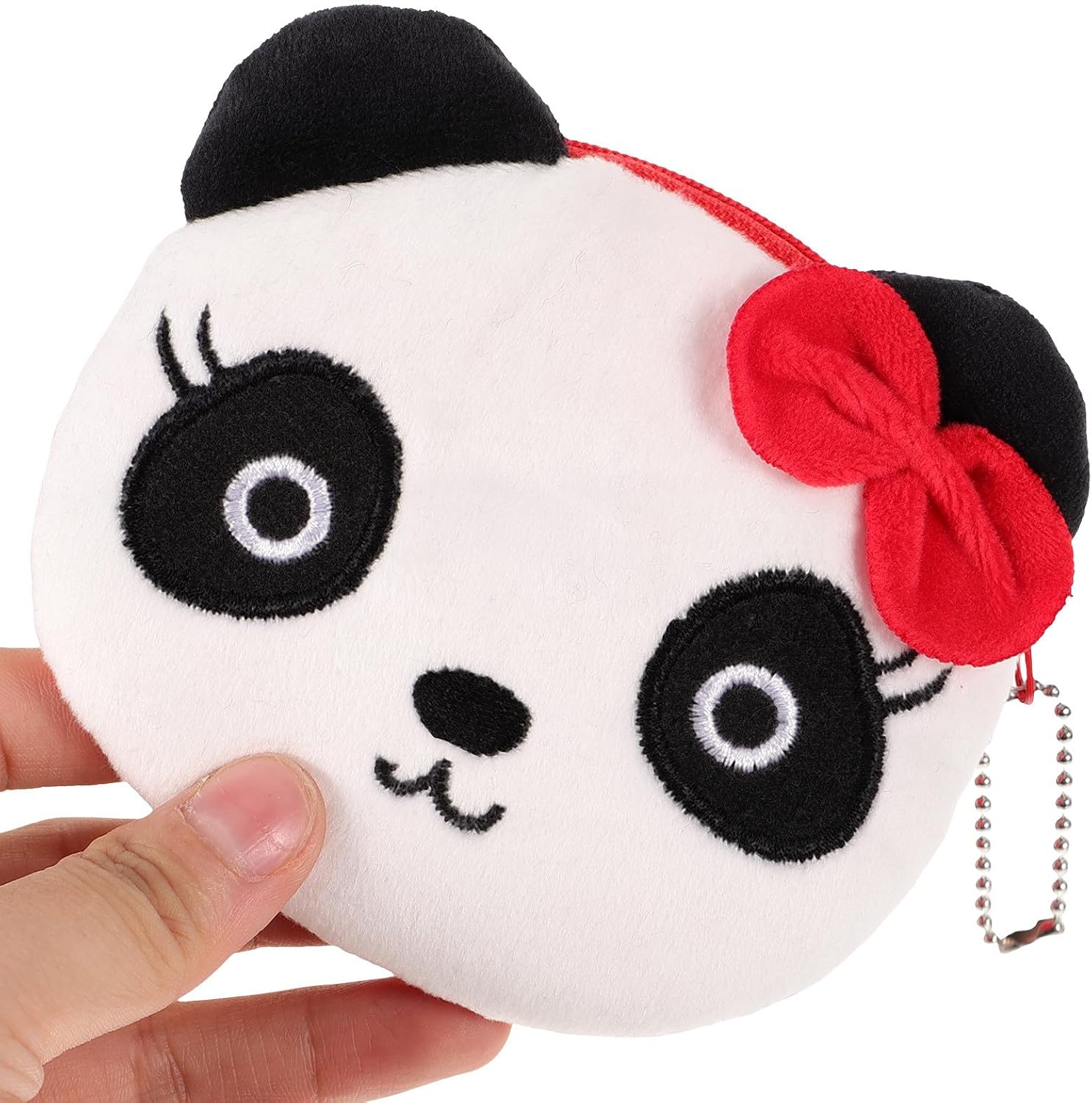 VANZACK 2pcs Cute Panda Plush Coin Purses with Zipper, Small Soft Cloth Wallets, ’ Animal-themed Change Pouches, Convenient Money Organizer for Everyday Use