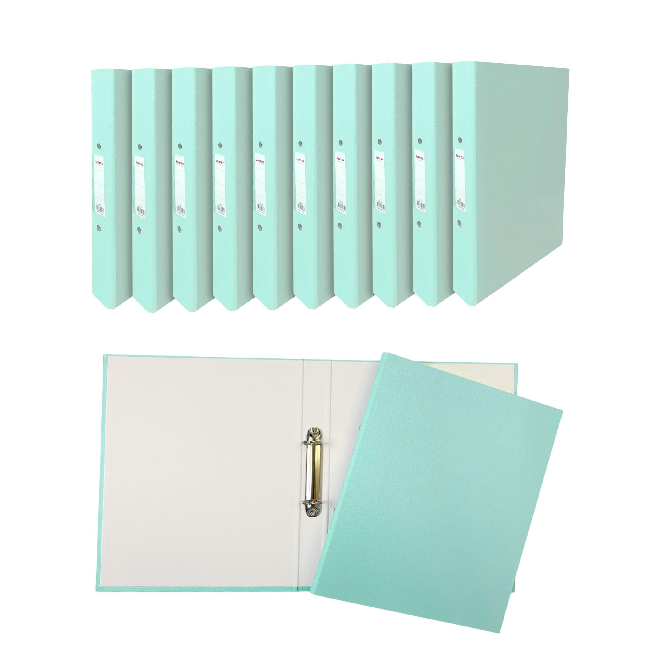 Pack of 20 A4 Pastel Green Paper Over Board Ring Binder by Janrax
