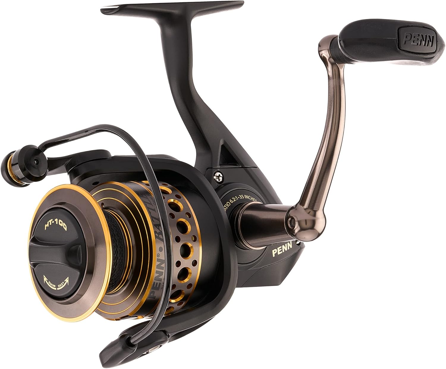Penn Battle Spinning Reel Kit, Size 5000, Includes Reel Cover and Spare Anodized Aluminum Spool, Right/Left Handle Position, HT-100 Front Drag System