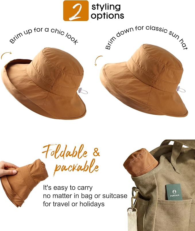Gorro de verano para mujer con ala ancha y protección solar miniatura 5