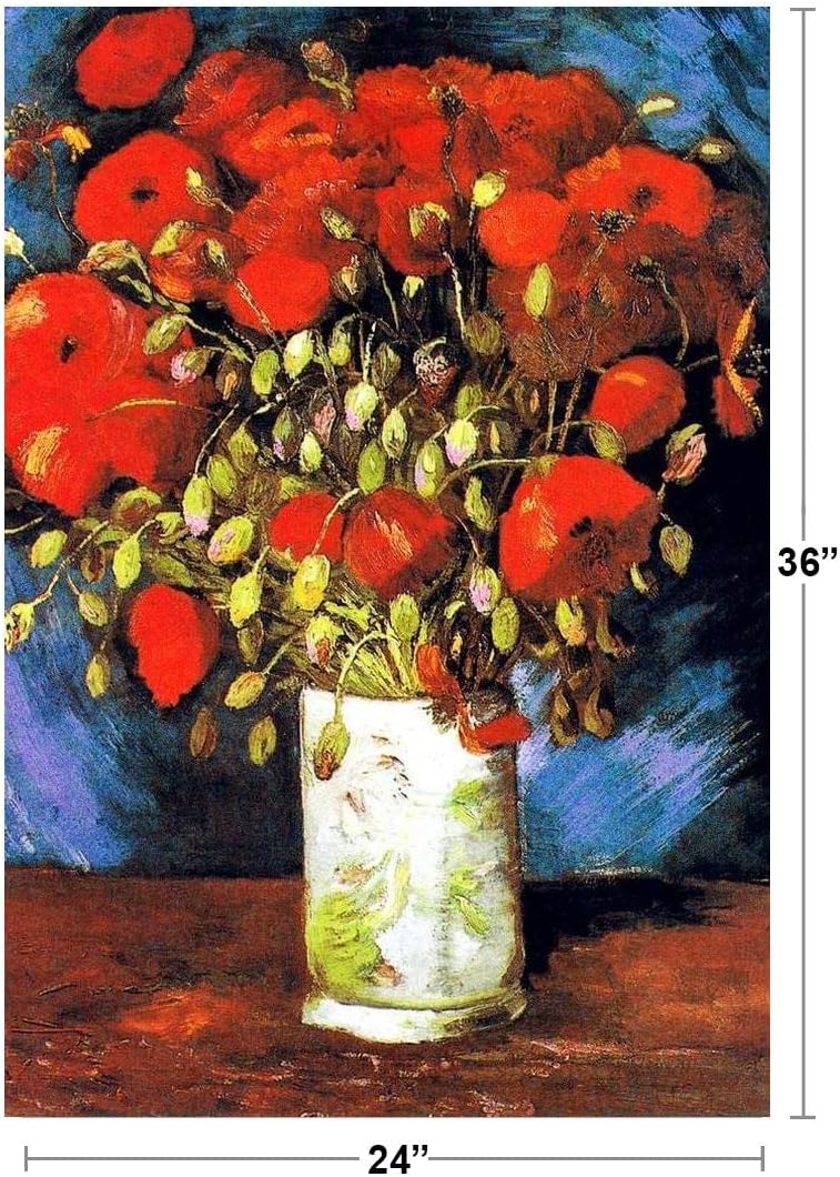 Vincent Van Gogh Poppies Van Gogh Wall Art Impressionist Painting Style Nature Spring Flower Wall Decor Landscape Vase Bouquet Poster Romantic Artwork Cool Wall Art Print Poster 24x36