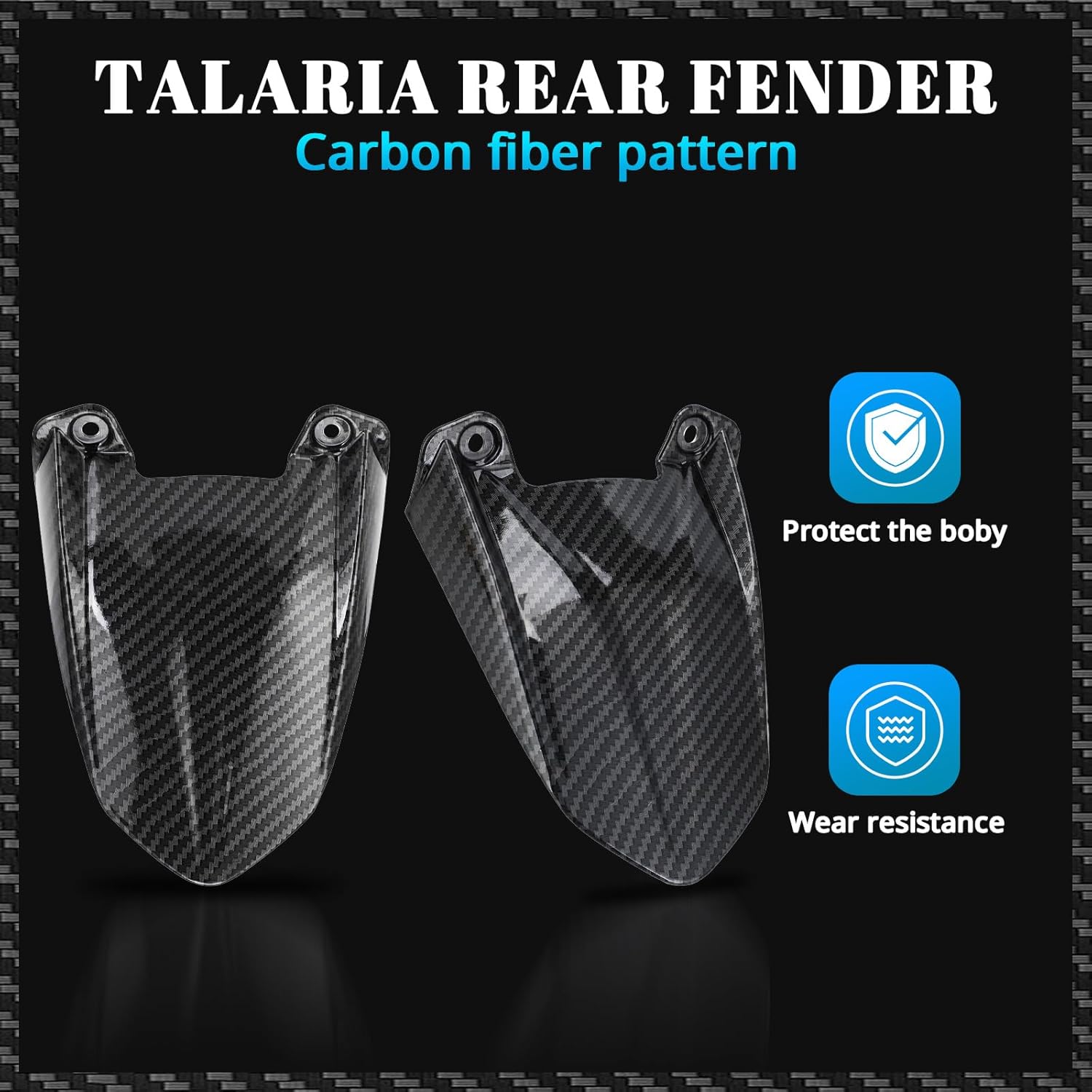 CHANGCHENG Motorcycle Rear Fender Mudguard Fender Protector Carbon Fiber Pattern for Talaria Sting MX3/MX4/MX5 Electric Dirt Bike