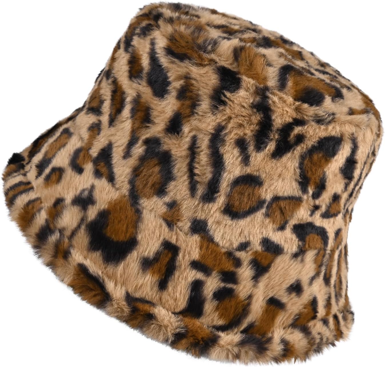 Winter Soft Faux Fur Plush Bucket Hat, Lovely Fisherman Cap, Fashion Outdoor Thick Warm Sun Cap for Women