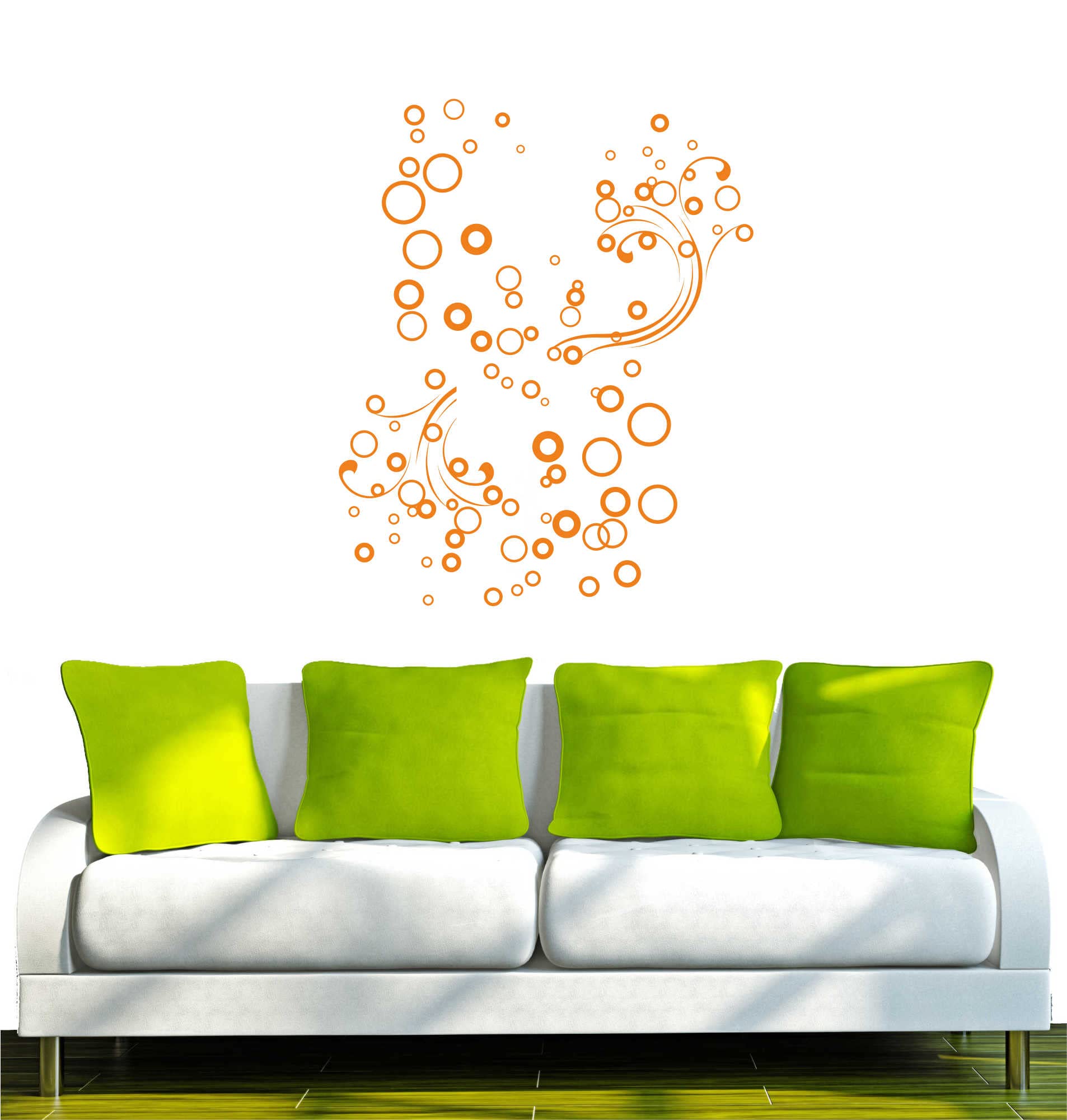 INDIGOS UG Adesivo Murale Fiore Arancione – 96x73 Cm, Decorazione Parete Per Soggiorno, Camera Bambini, Ufficio, Facile Da Applicare