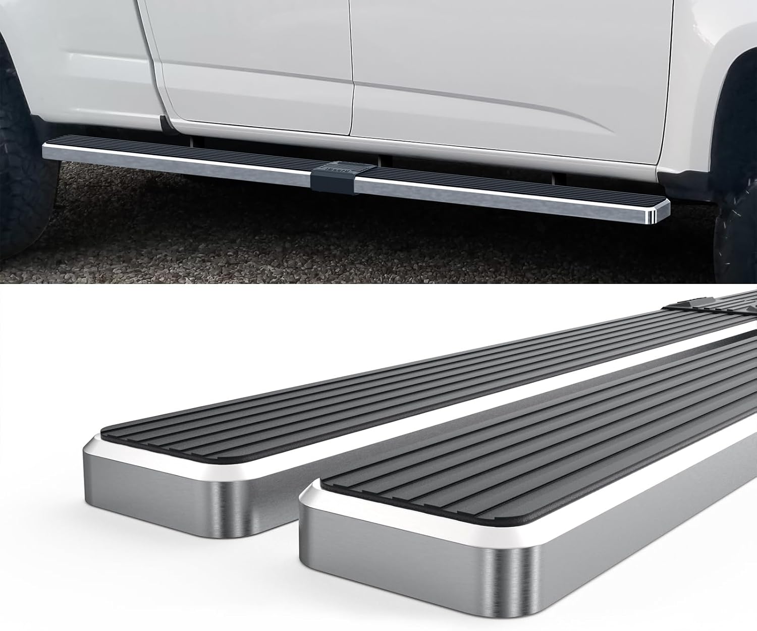 Wheel-to-Wheel HD Ridez Bar 5" Steel Compatible with Chevy Colorado GMC Canyon 2015-2026 Crew Cab 6ft Bed (Nerf Bar Side Steps Side Bars)