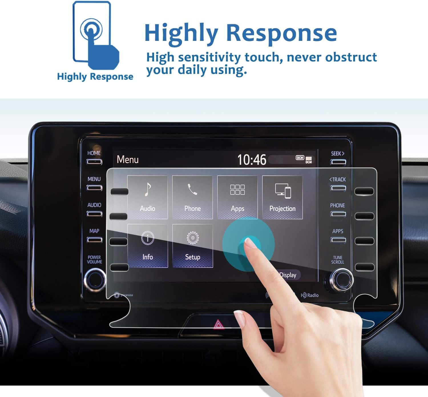 LFOTPP Fit for 2021 2022+ Venza Car Navigation Screen Protector Tempered Glass 9H Hardness Audio Infotainment Display Center Touch Protective Film Scratch-Resistant (8-Inch with 8 Buttons)