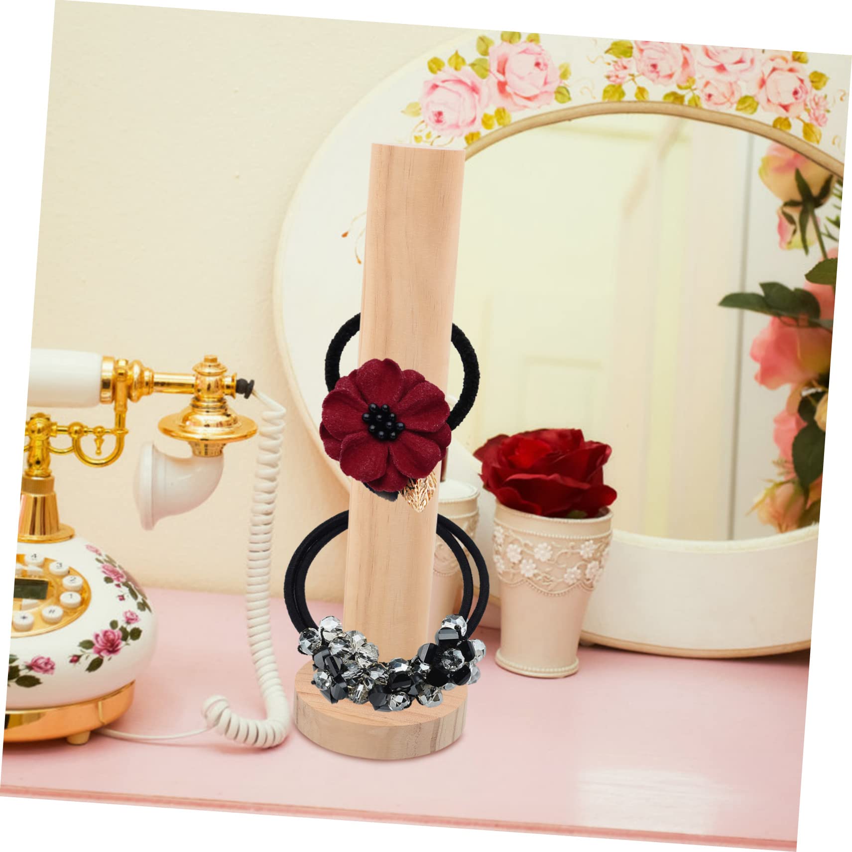 CONGARTENO Hair Tie Storage Rack Natural Hair Accessories Organizer Design for Hair Hoops Scrunchy Stand and Hair Bands for Home Salon Use