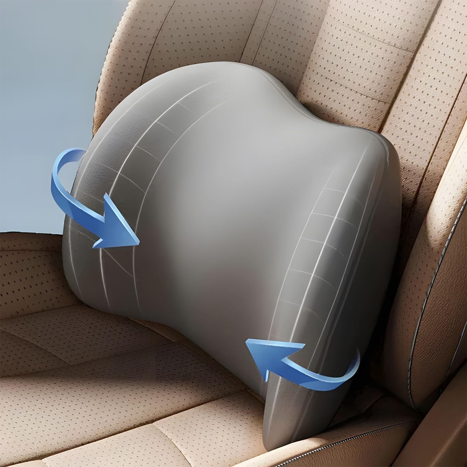 Cojín para Reposacabezas de Coche para Citroen Nemo (2008+), Cojín Lumbar Coche, Ergonómico Almohada Coche y Respaldo Lumbar,A Black
