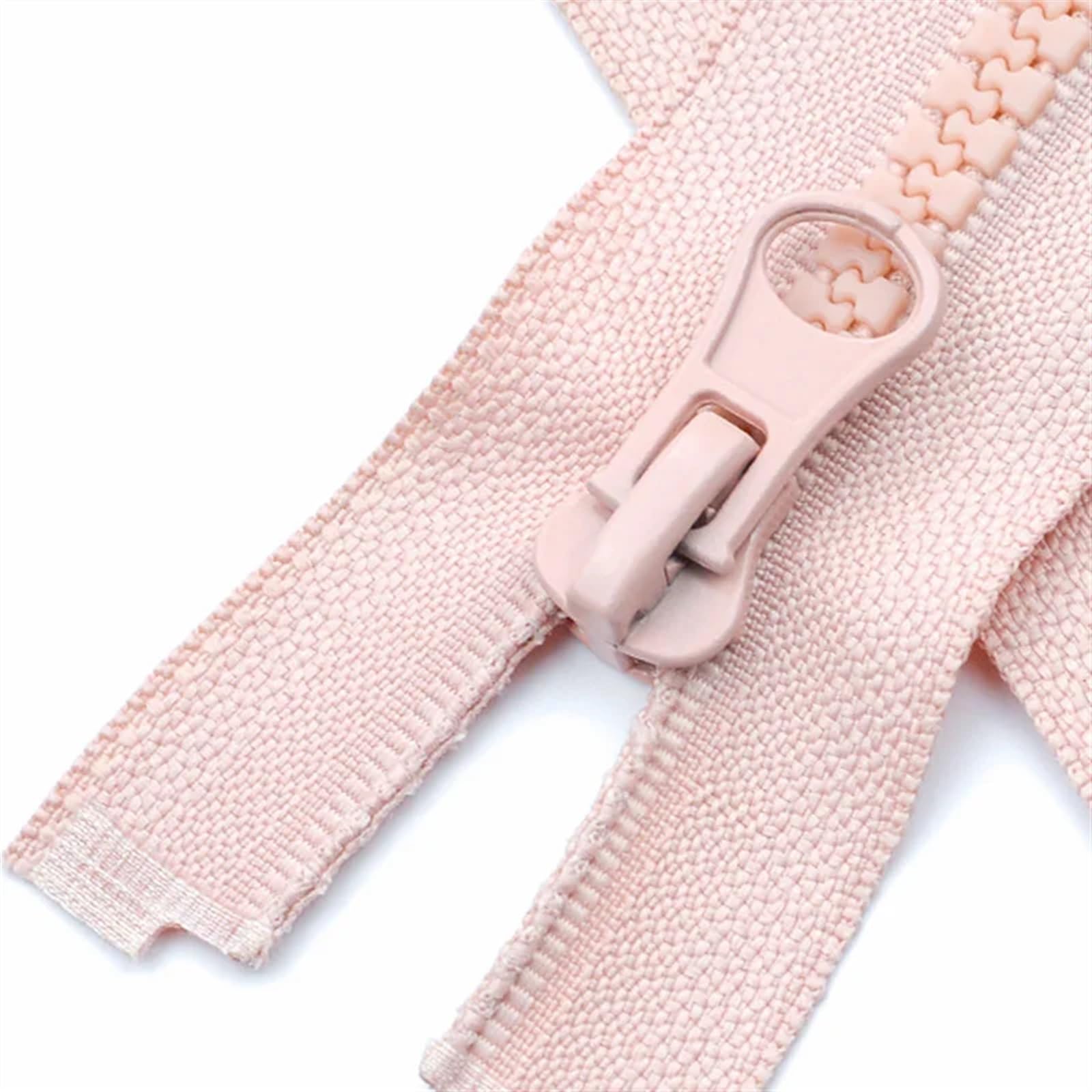 GCYEIDMA Metal Zipper fo Sewing Resin Zipper 40cm 50cm 60cm 80cm 90cm Open End Coat Down Jacket Zippers DIY Sewing Accessories Children Clothes Long Zipper(Pink,80cm)