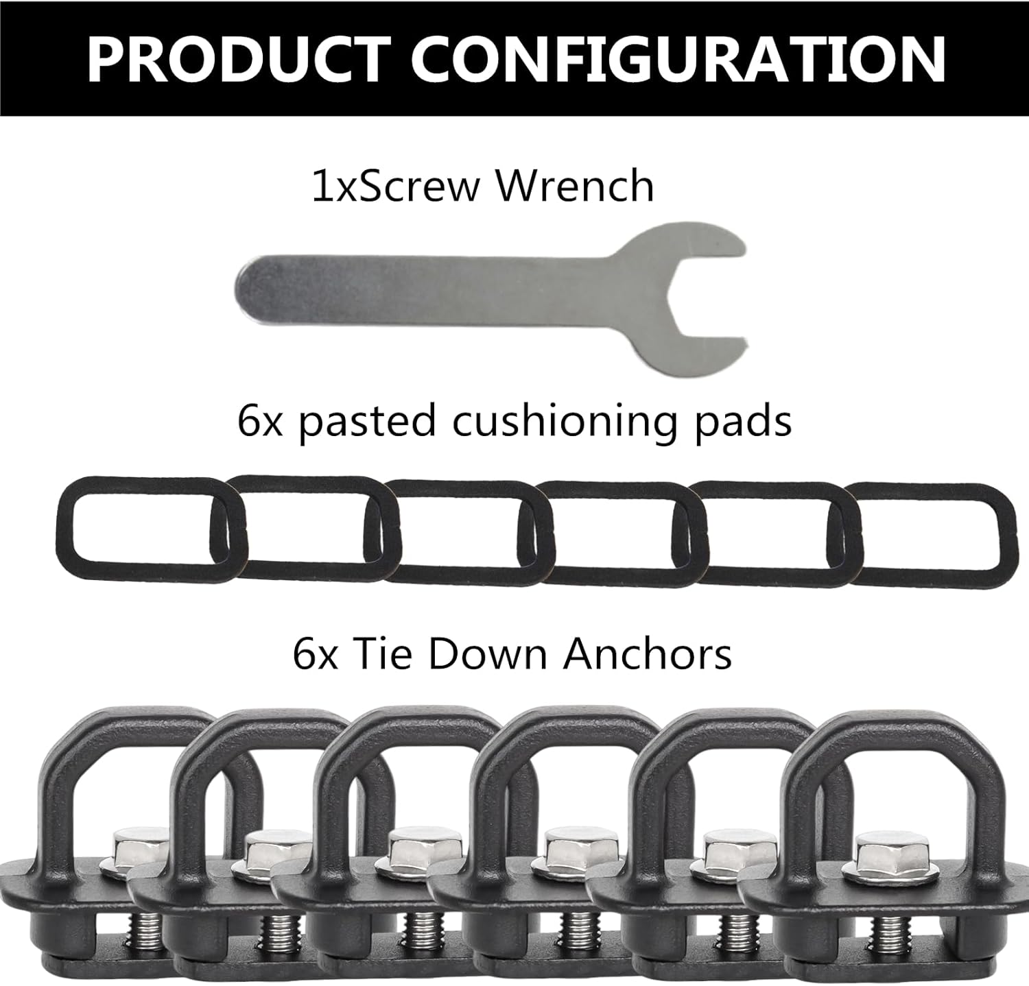 Truck Bed Side Wall Tie Down Anchors Truck Bed Cargo Hooks Compatible with 2007-2023 Chevrolet Silverado/GMC Sierra and 2015-2023 Chevrolet Colorado/GMC Canyon, 6Pack, Black