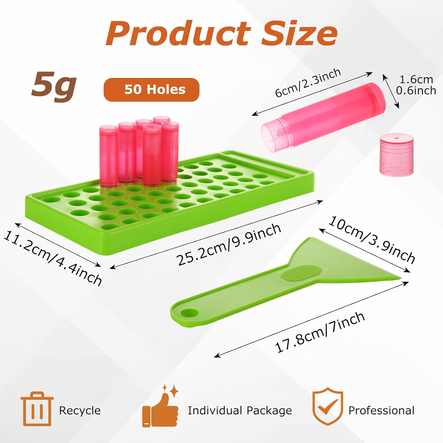 200PCS Plastic Lip Balm Tubes 5ml/5g Lip Balm Containers with Filling Tray and Spatula, Rotating Type Refill Lip Chapstick Tubes Empty with Cap for DIY Make Up(Red）