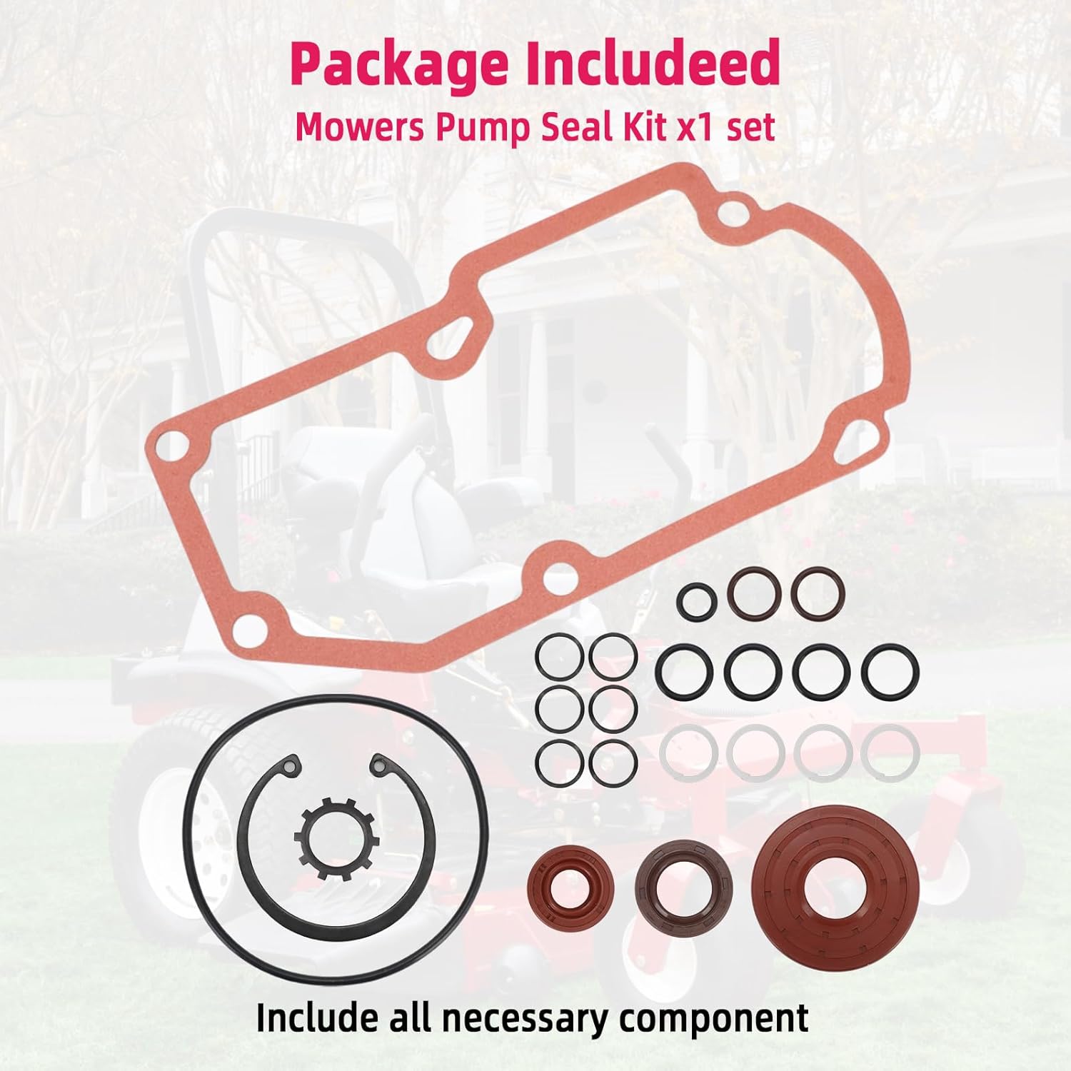 Pump Seal Kit for Exmark 142-3604 Lazer Z AS Z E S X Series, Replaces 116-1368 - Hydraulic Oil Leak Repair Kit for Zero Turn Mowers