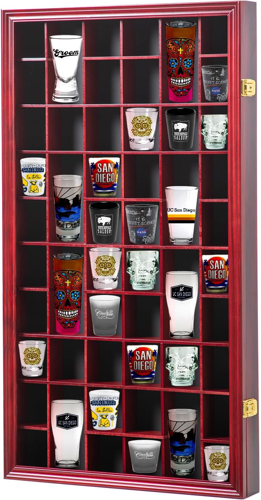 41 Shot Glass Display Case Holder Bar Collection