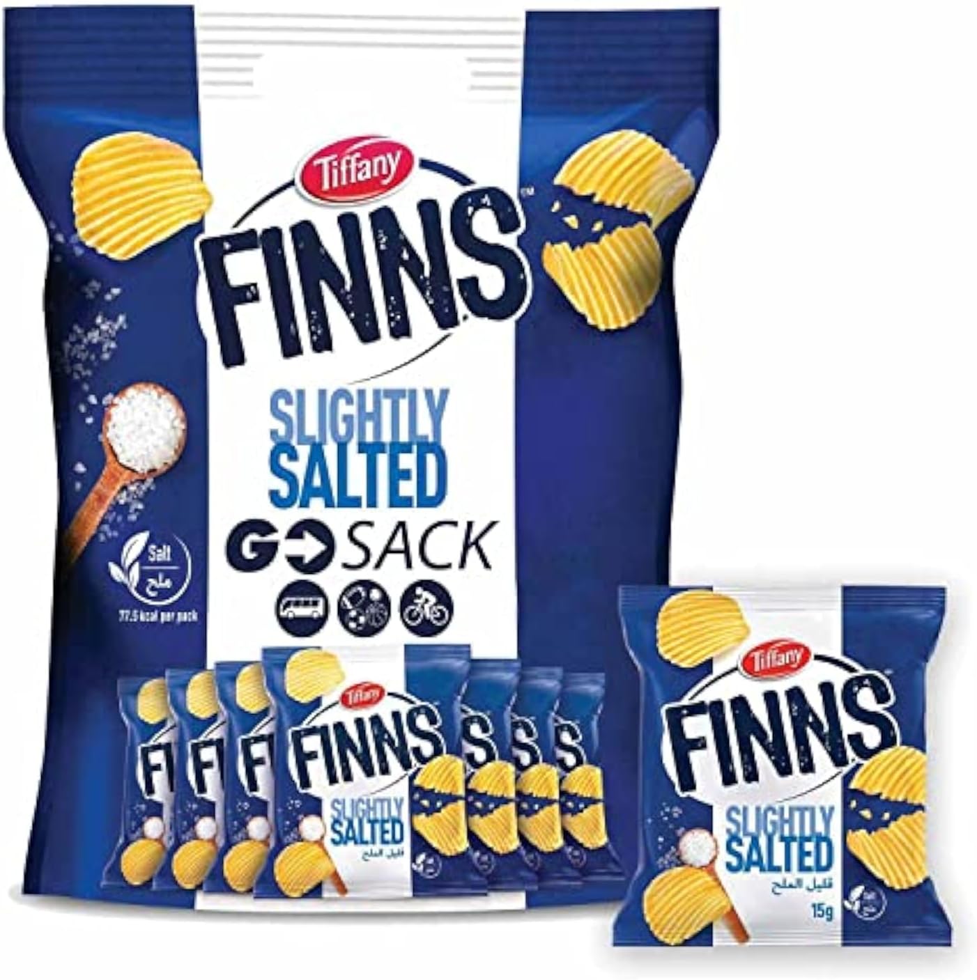 Finns Slightly Salted Crinkled Potato Chips 24 x 12 g
