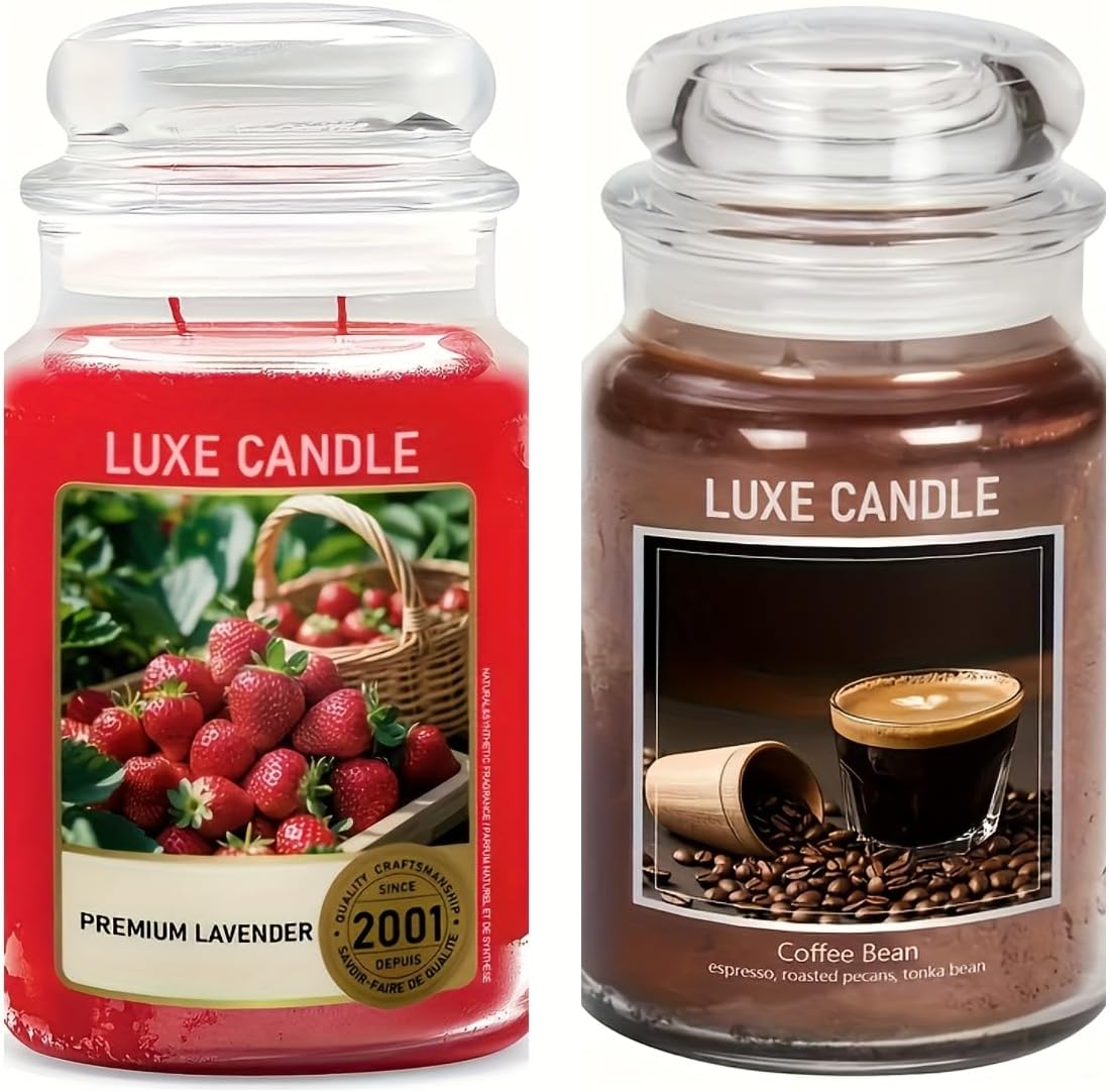 2-Pack - 23 Oz 80-Hour Long Burn Candles, Including Halloween-Themed Candles, Halloween Gifts, Holiday Presents (Eucalyptus Breeze+Lavender)