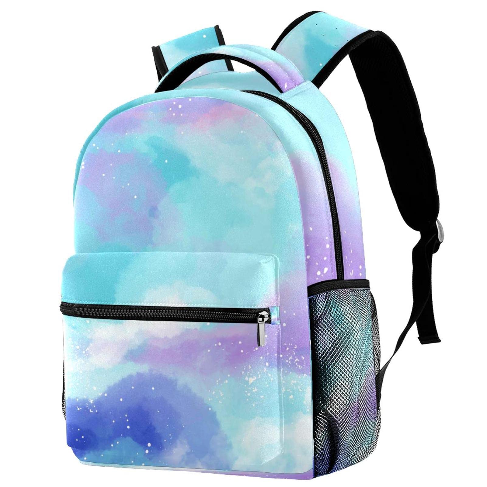 Sac à dos décontracté noir motif galaxie moderne Multicolore 7
