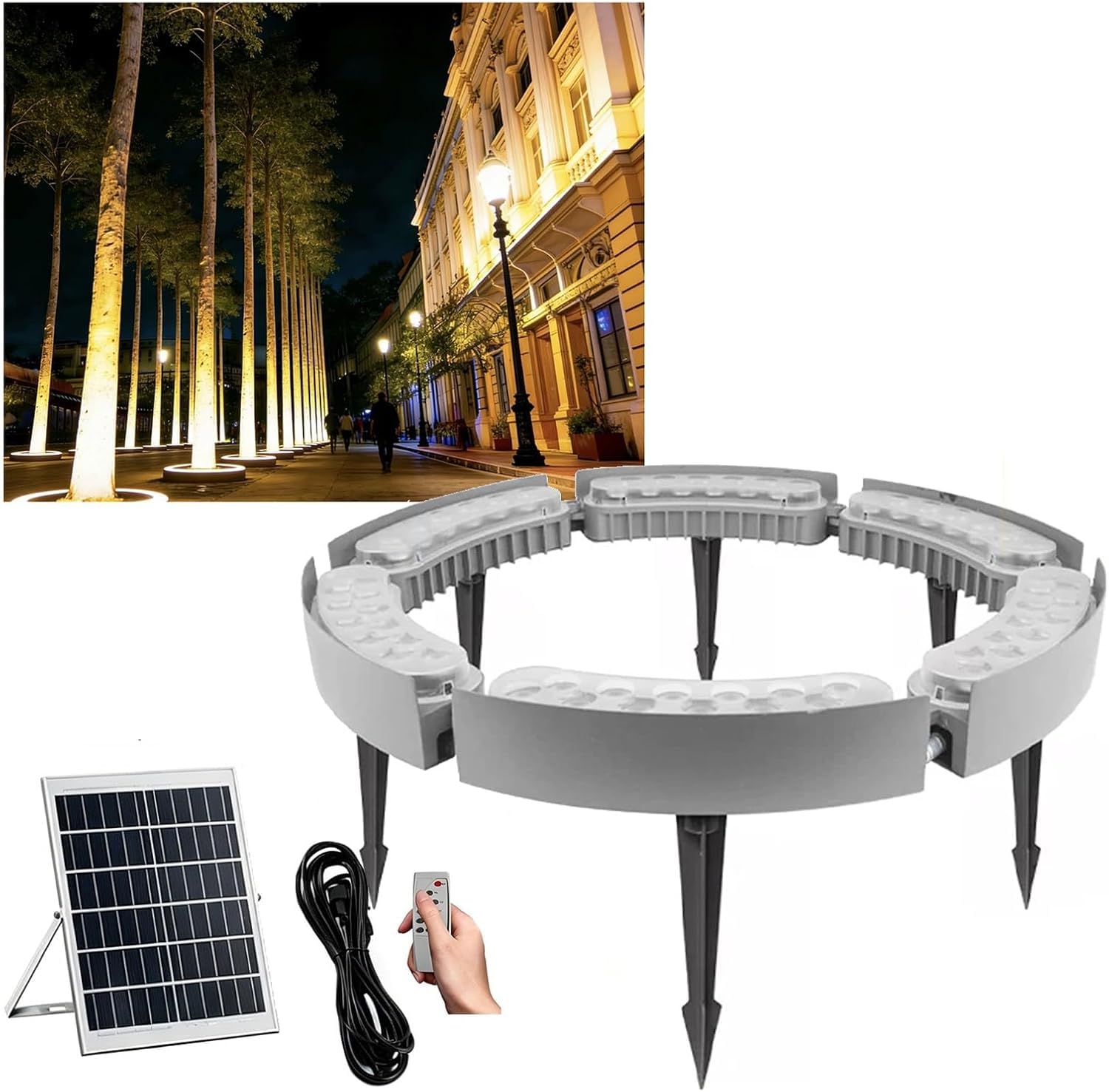 k3Mq9Rw Solar Tree Lights Solar-Powered Palm-Shaped Ring Tree Lights, Ideal For Garden And Courtyard Landscaping(6 Packs)