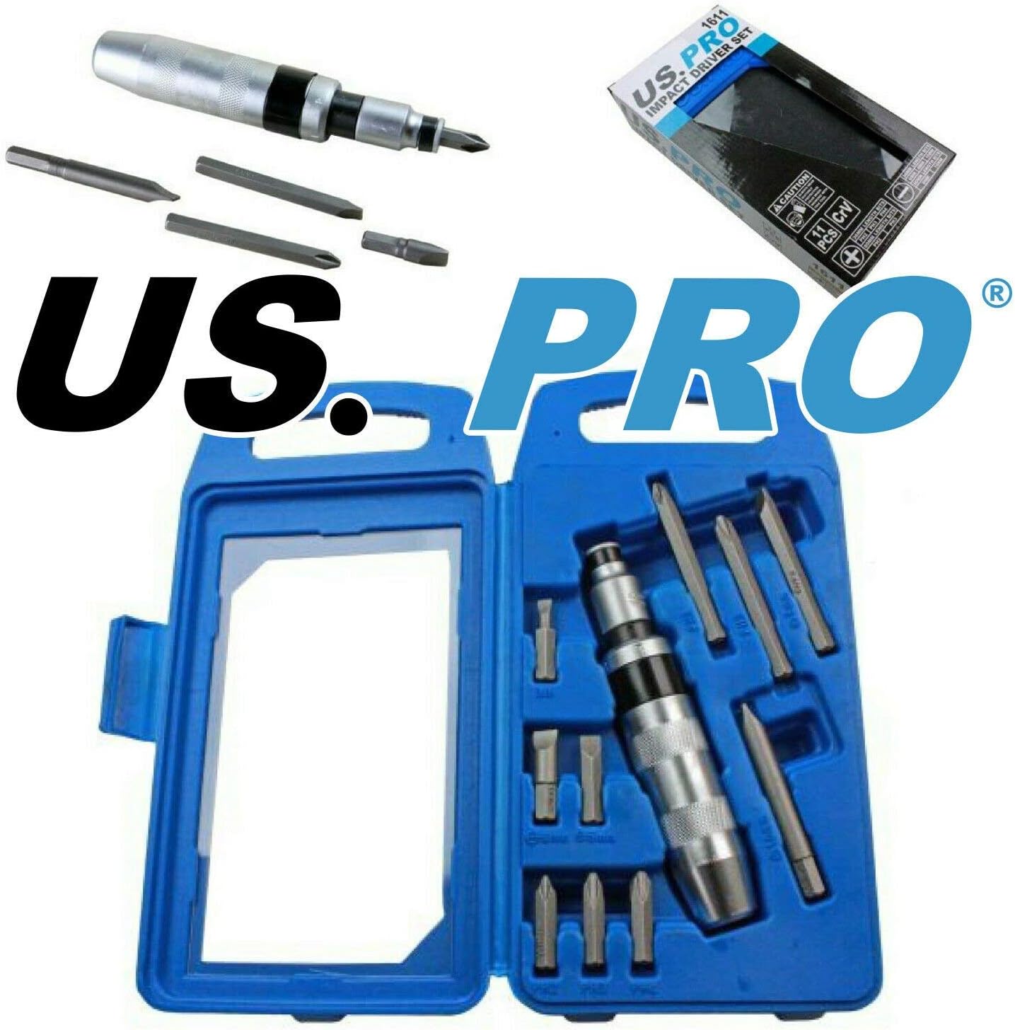 US PRO Hand Impact Driver Set Adapter Bit Set Heavy Duty Drive Hammer