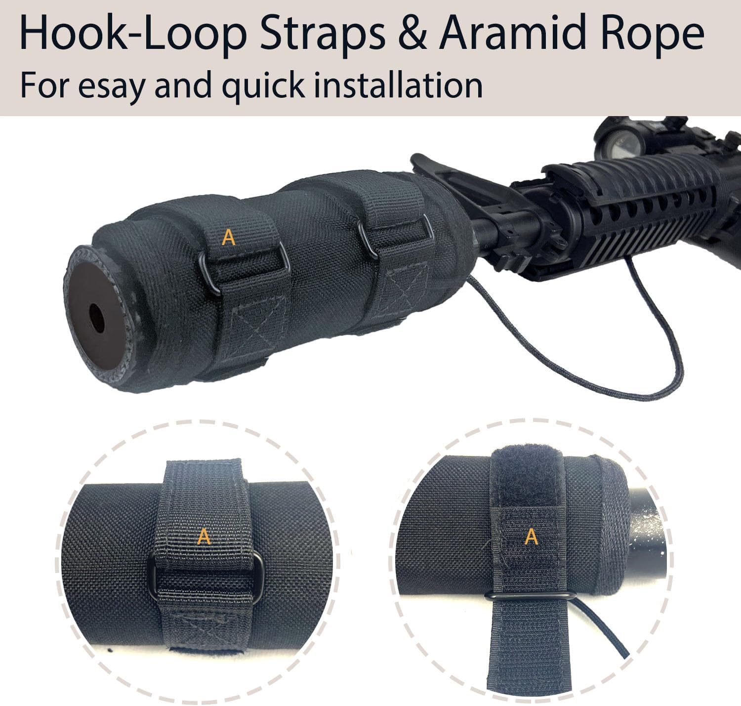 Suppressor Cover (5/6/7/8/9/10 inch) with Burn Proof Silicone Coated Fiber Sleeve Heat Resistant Suppressors Wrap for Hunting Rifles