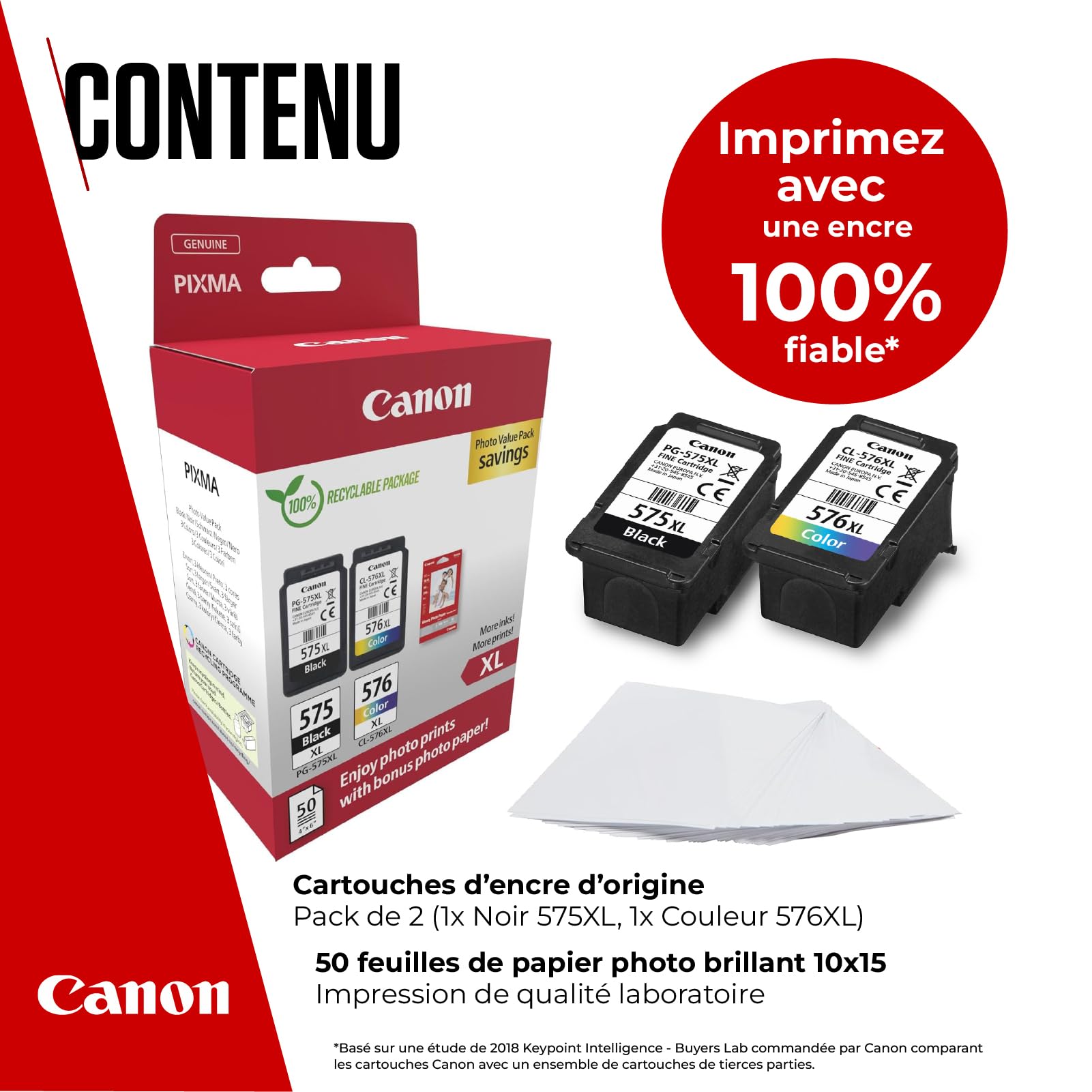 Canon PG-575XL CL-576XL High Yield Genuine Ink Cartridges Pack of 2