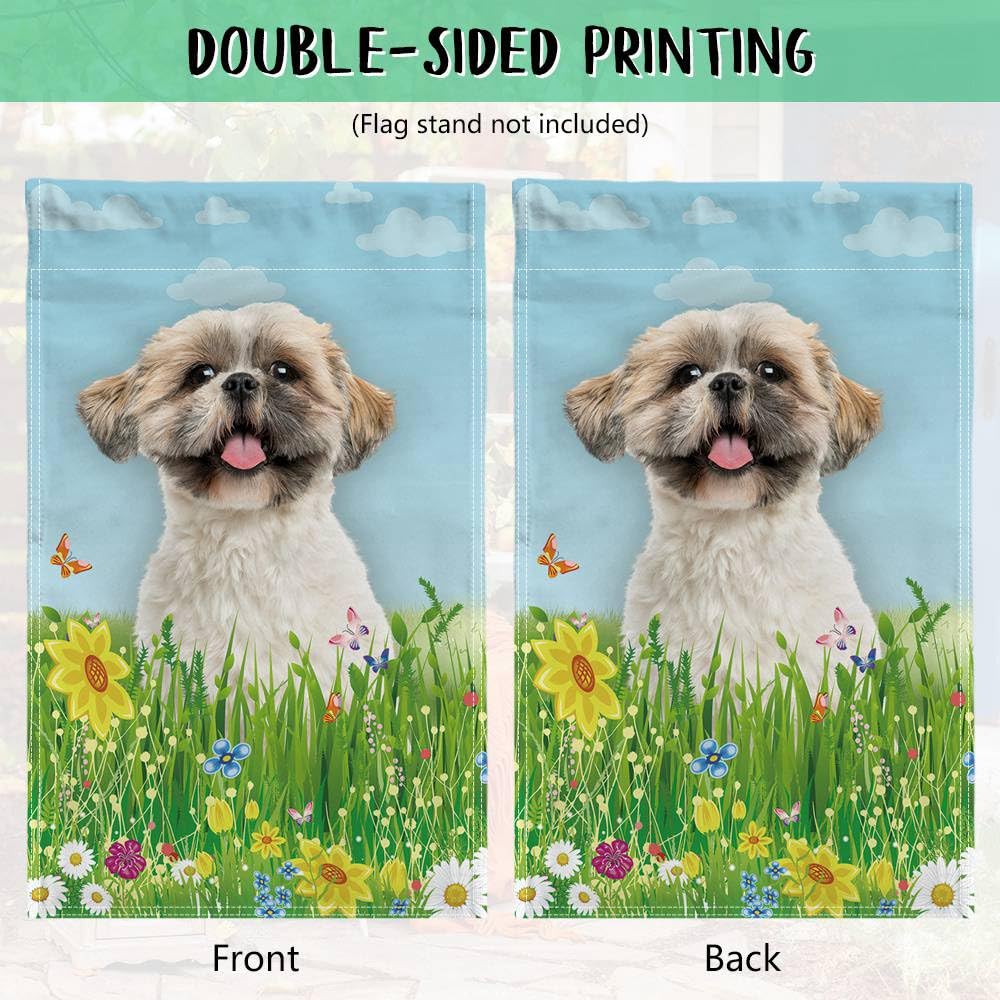 Bandiera Decorativa Best Of Breed Con Bulldog Francese E Fiori Da Giardino - 30x43 Cm - Per Interno/esterno