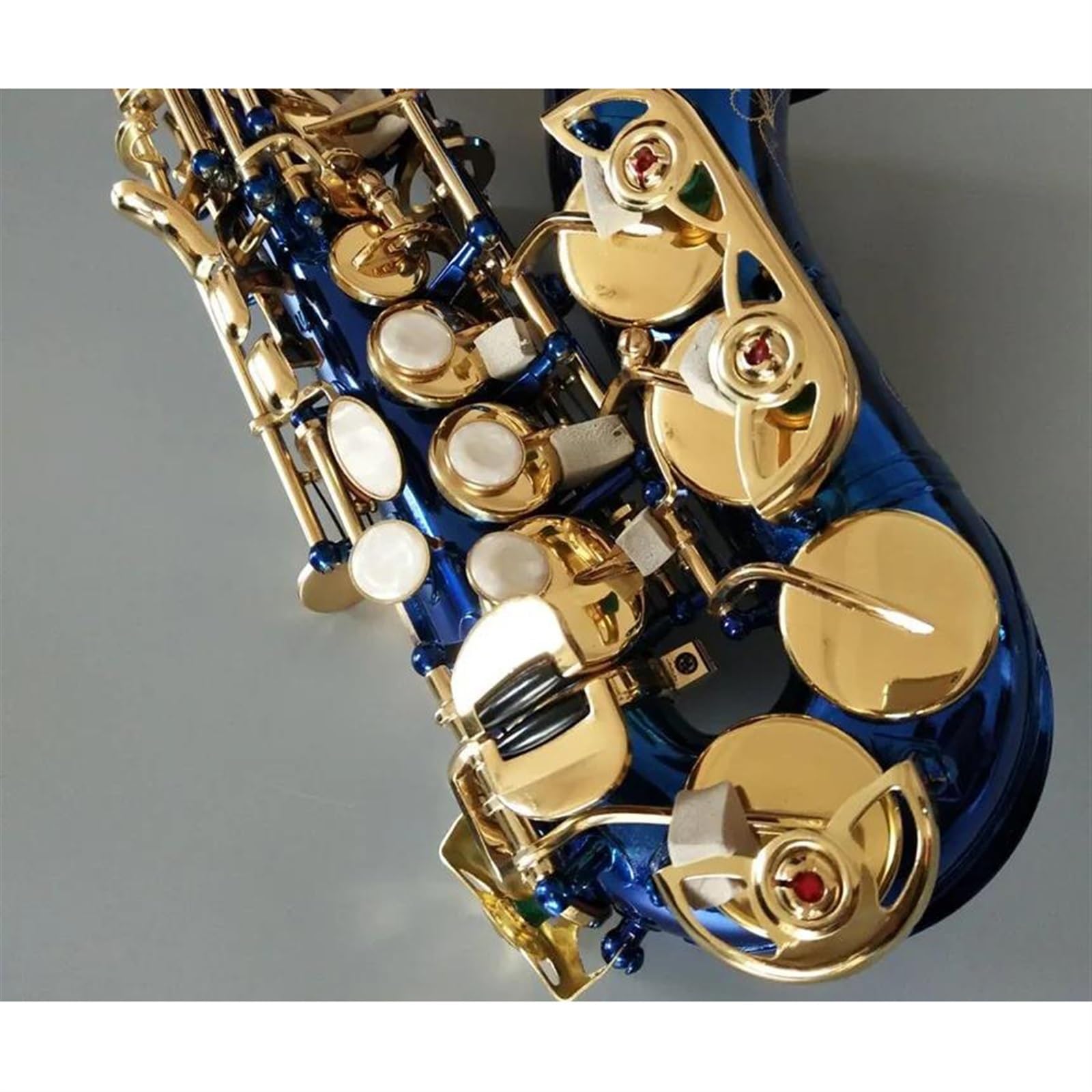 sassofono Sassofono Soprano Curvo Blu B Piatto In Ottone Nero Oro Sax Con Custodia Per Bocchino