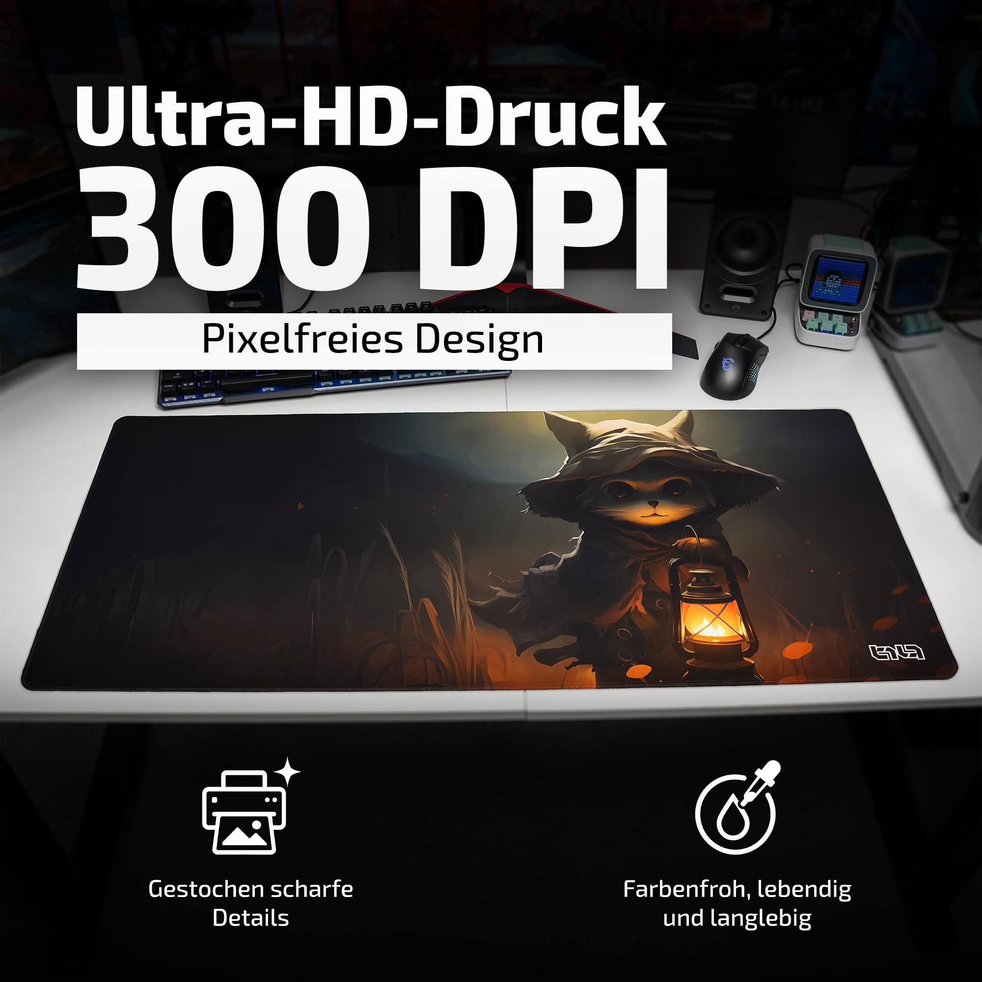 Tilt Schreibtischunterlage 90x40 cm Gaming Mauspad XXL | Rutschfester Mousepad Groß für Schreibtisch und PC Gadgets | Wasserdichter Desk Mat (Not Afraid at All)