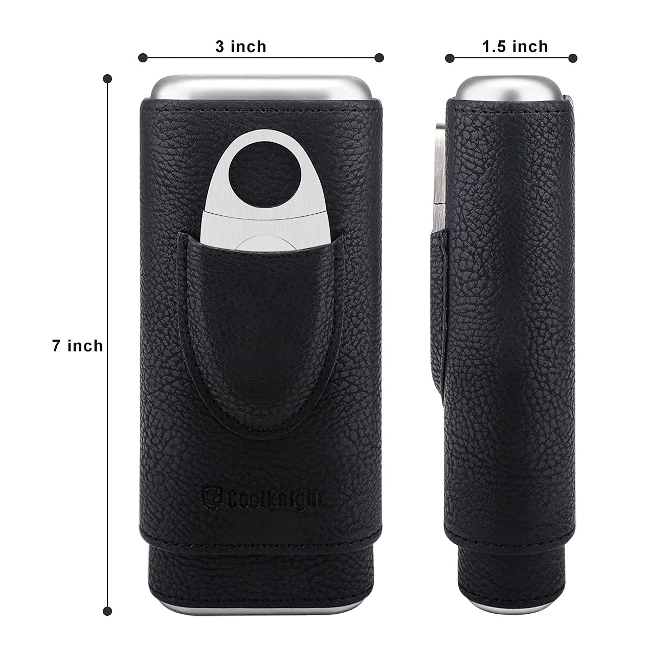 COOL KNIGHT Leather Cigar Case Cedar Wood Lining Tra...B09BZF1QZR