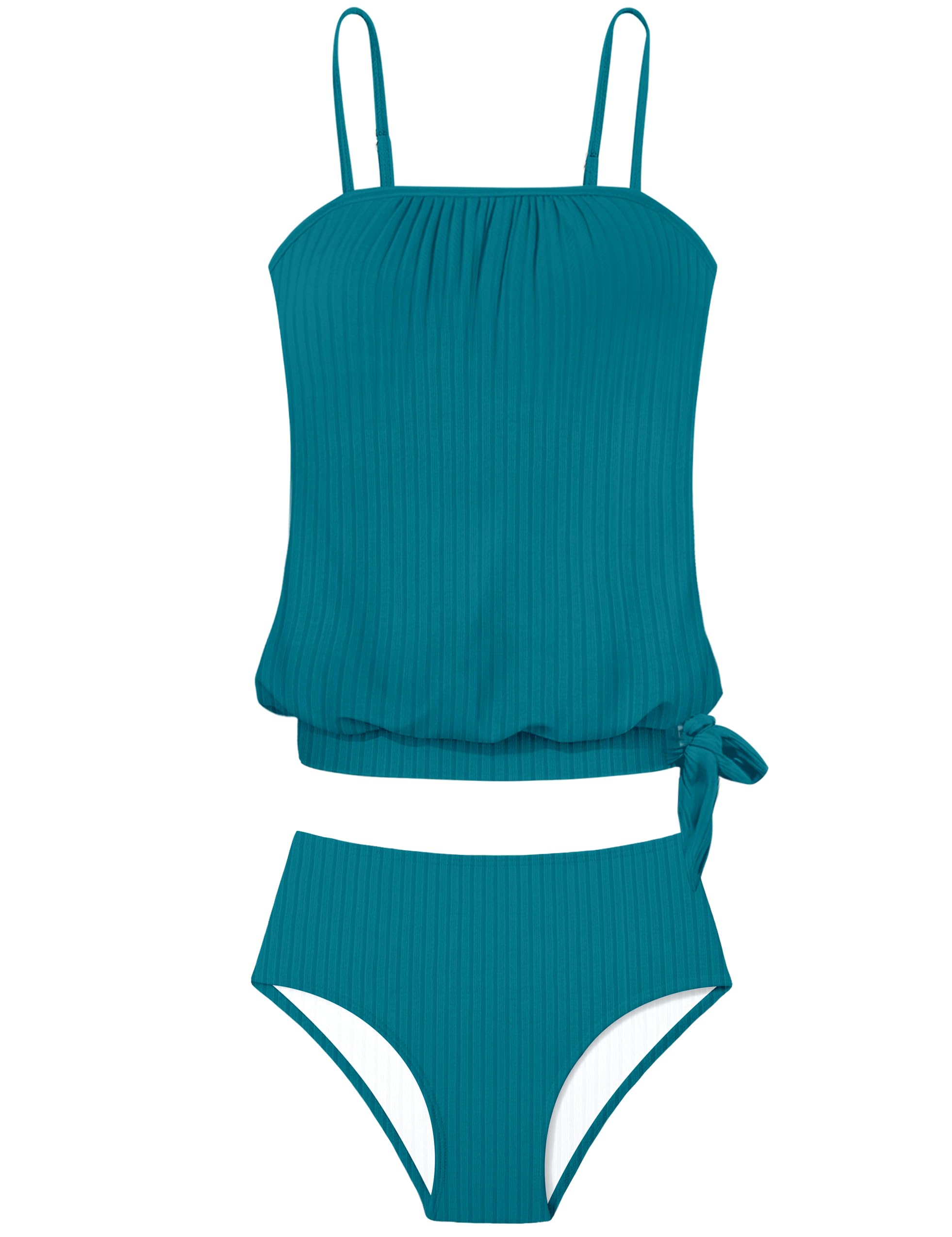 Photo 1 of DONWEN Tween Bathing Suits Teen Swimsuits for Girls 14-16 Teen Bathing Suits for Girls 14-16 Swimsuits for Teens Girl Swimming Suit Teens Tankini Teen's Modest Swimwear Teal