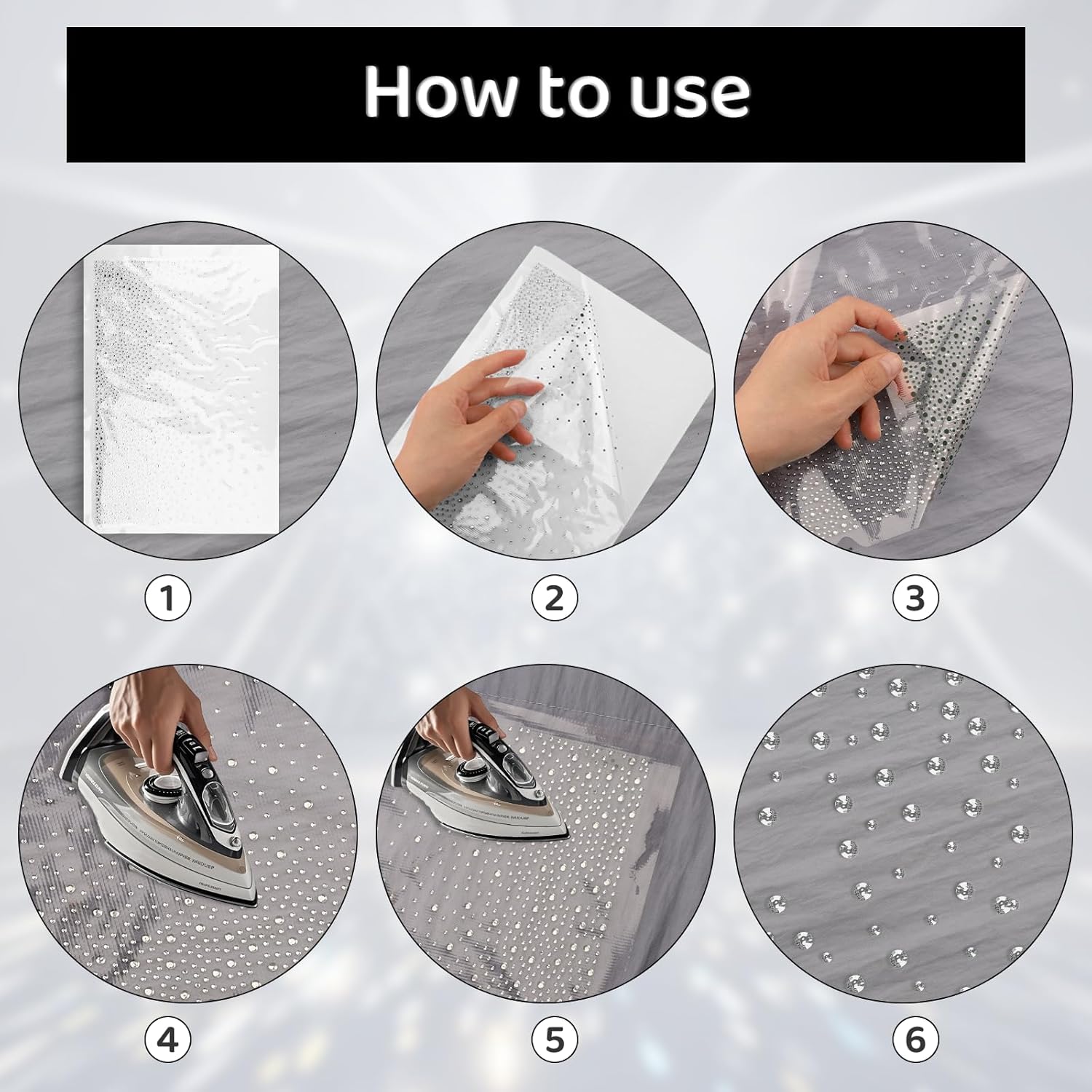 12 Sheets Iron on Rhinestone Transfers – 2mm & 3.5mm Glitter Hotfix Crystal Decals, Flat Round Diamond Patches for Clothing DIY, Crafts & Embellishment (Women & Men) thumbnail