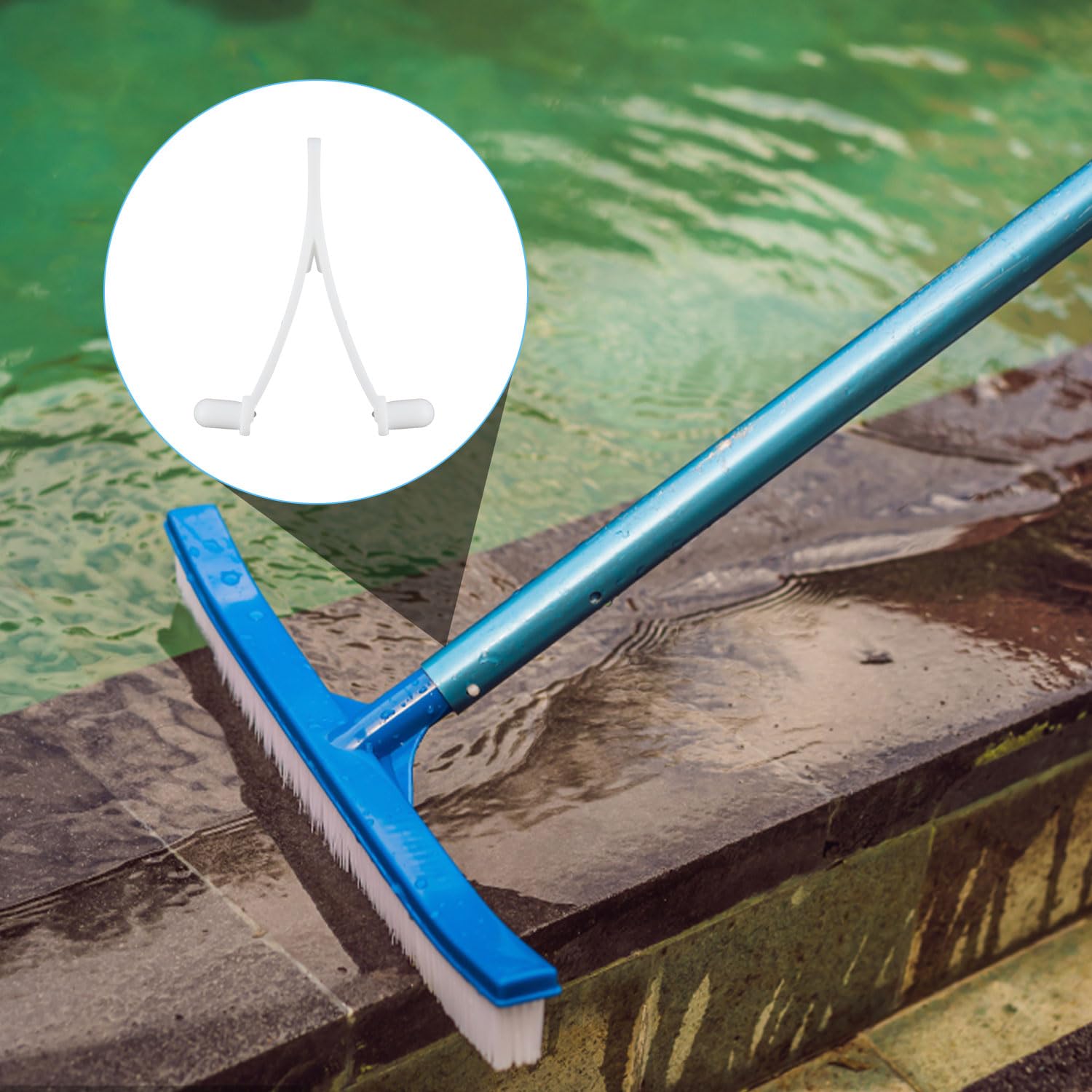 Clip a V per spazzola per piscina, 12 pezzi, a forma di V, ganci per piscina facili da installare, per piscina, clip a molla per spazzole, confezione da 12 pezzi