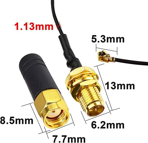 Miniatura 3 de onelinkmore Antena de red inalámbrica 2.4G WiFi Antena para antena FPV TX con cable hembra RP-SMA dipolo látigo FPV PC Antena Pack de 2