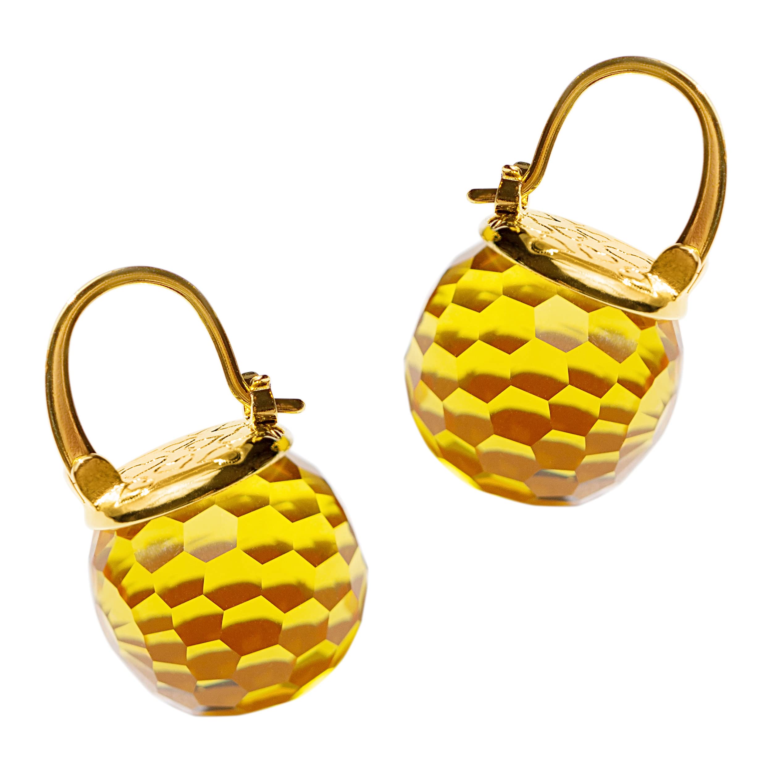 Crystal Earrings for Women, Sparkly Austrian Crystal Disco Ball Earrings, 18K Gold Plated Post Drop Earrings with Colorful Spheres, Hypoallergenic &amp; Lightweight, Ideal Gift for Her