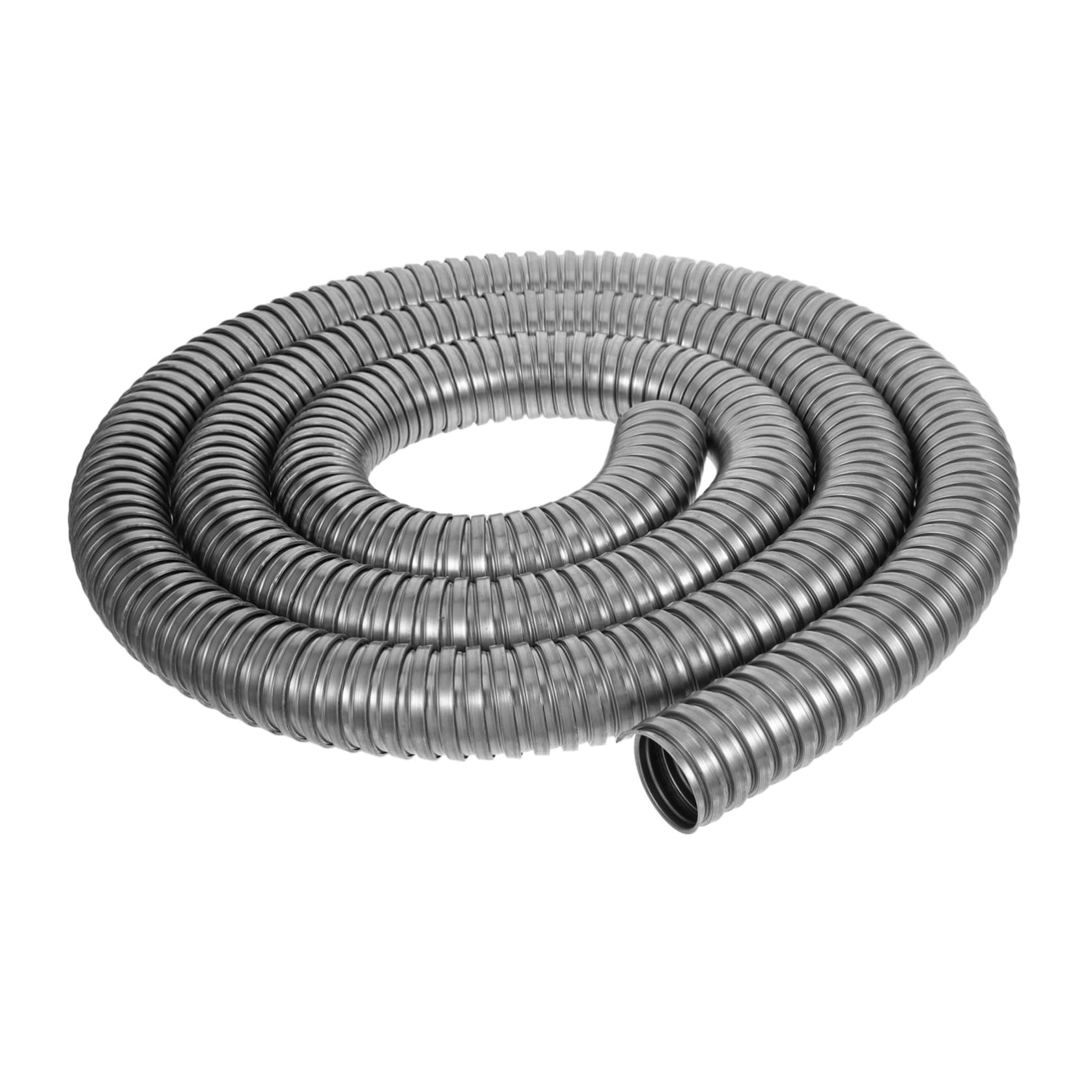 Condotto Elettrico Flessibile Corrugato in Acciaio Inox 304 Argento | Tubo Metallico per Cablaggio, Rapido da Installare, per Garage e Progetti Commerciali