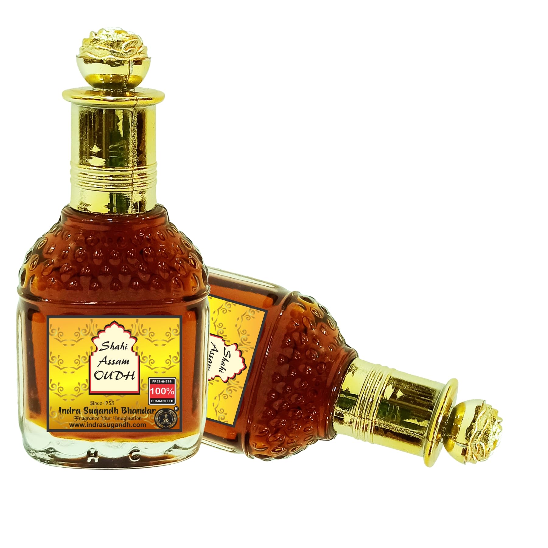 INDRA SUGANDH BHANDAR Luxury Attar For Men Shahi Assam Oudh | Oud Original Pure & Natural 24 Hour Long Lasting Fragrance Non-Alcoholic 25ml Rollon Pack