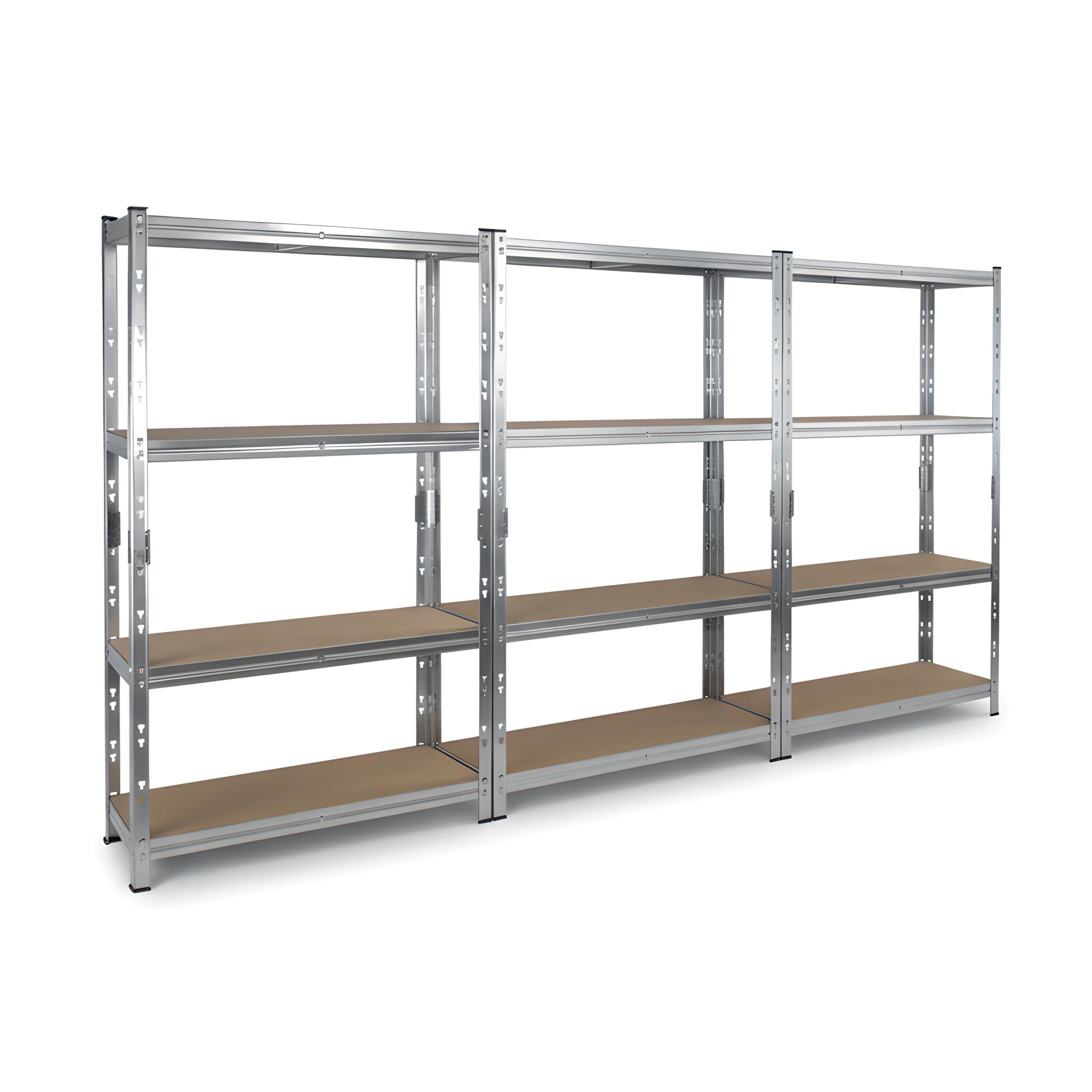 Edsal MuscleRack 4-Tier Heavy Duty Steel Shelving Unit Set of 3 | 148x75x30 cm | 175kg Load Per Shelf (700kg Per Bay) | 3x Storage Shelves | 4 Tier Garage Shelving