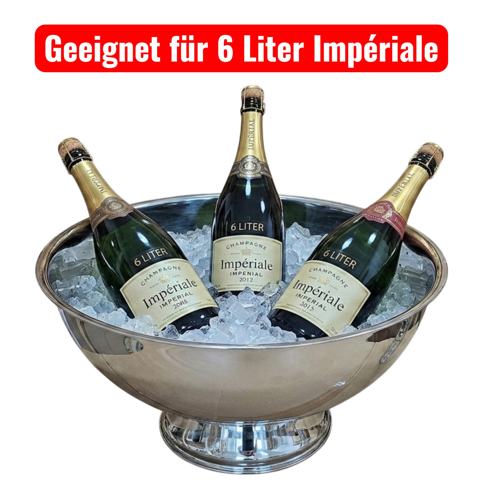 Maximus | Imperiale Edelstahl-XXXL Bowl | Spiegelpolierte Getränkekühler-Bowl | Gigantische Ø 66 cm | Für Champagner, Wein & Bier | Das ganz dicke Ding für Grillpartys, Events & Galas