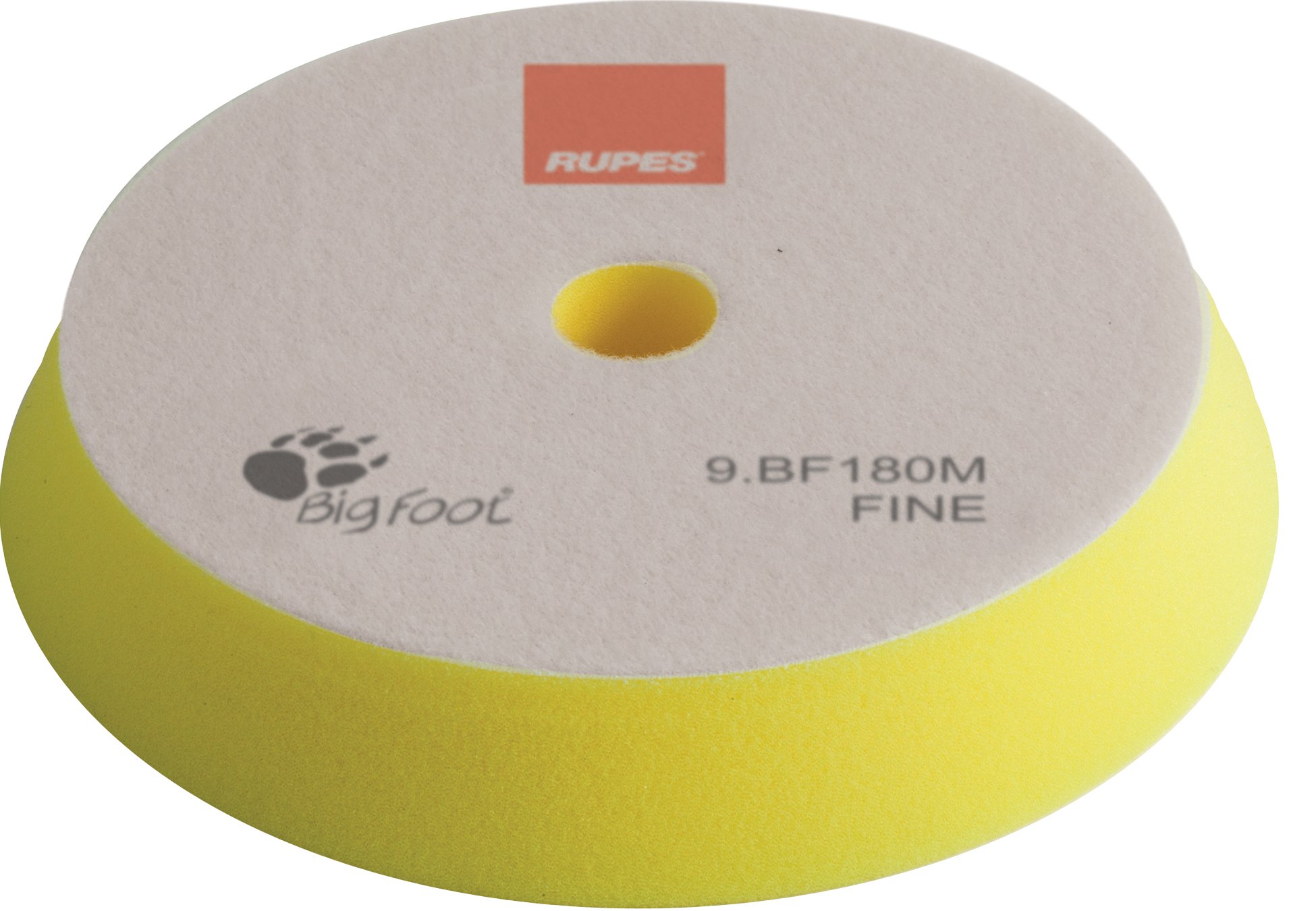Rupes BigFoot velcro polishing sponge, 150 mm, 180 mm, 1 piece polishing pad, with polishing machine for paint preparation, yellow