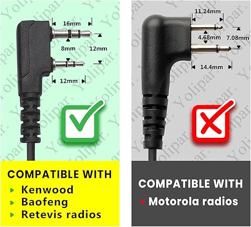 Miniatura 2 de Micrófonos a prueba de agua compatibles con radios Baofeng BF-F8HP UV-82 UV-5R y Kenwood BTECH Retevis TYT Radios Altavoz Mic Walkie Talkie Radios