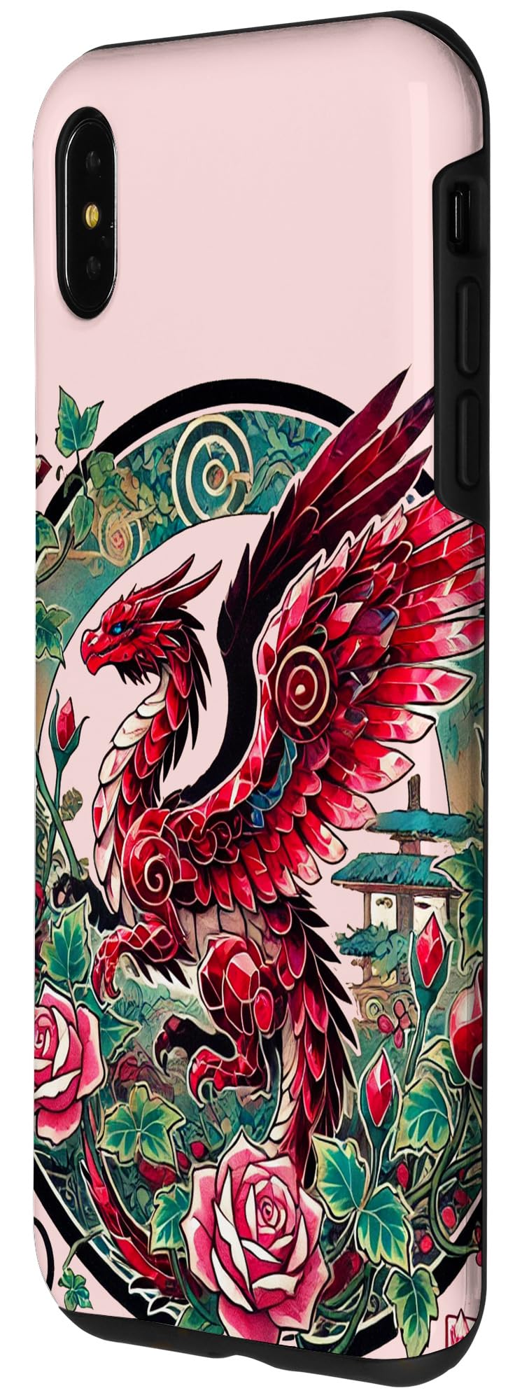 iPhone XS Max Ruby Crystal Dragon Illustration Gem Dragons Case - Image 2