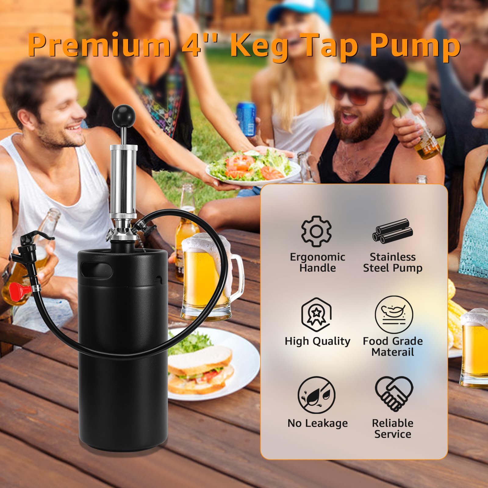10,2 cm Gewindefass Pumpe, Wasserhahn, Mini-Fassspender, Mini-Bierfass-Growler Wasserhahn-Set