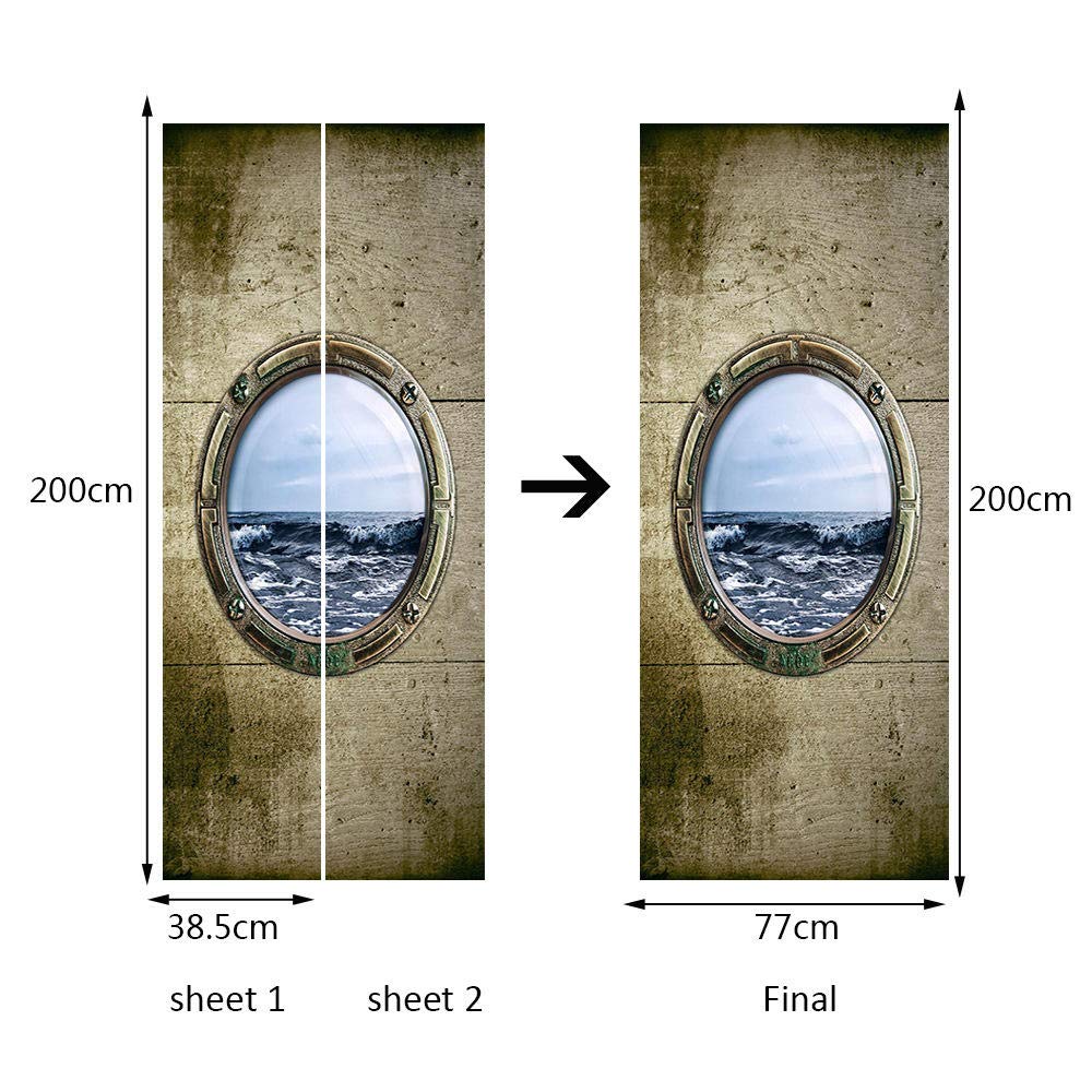 Autocollant Mural Porte De Sous-marin Taille Réelle - 37 Cm Large X 70 Cm Haut, Vinyle Neuf