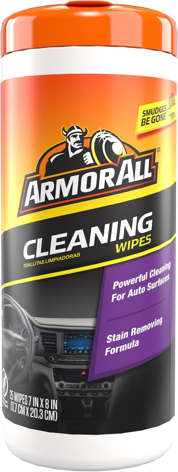 Armor All Car Interior Cleaner Wipes, Car Interior Cleaning Wipes for Dirt and Dust in Cars, Trucks and Motorcycles, 25 Count Armor All Car Interior Cleaner Wipes, Car Interior Cleaning Wipes for Dirt and Dust in Cars, Trucks and Motorcycles, 25 Count